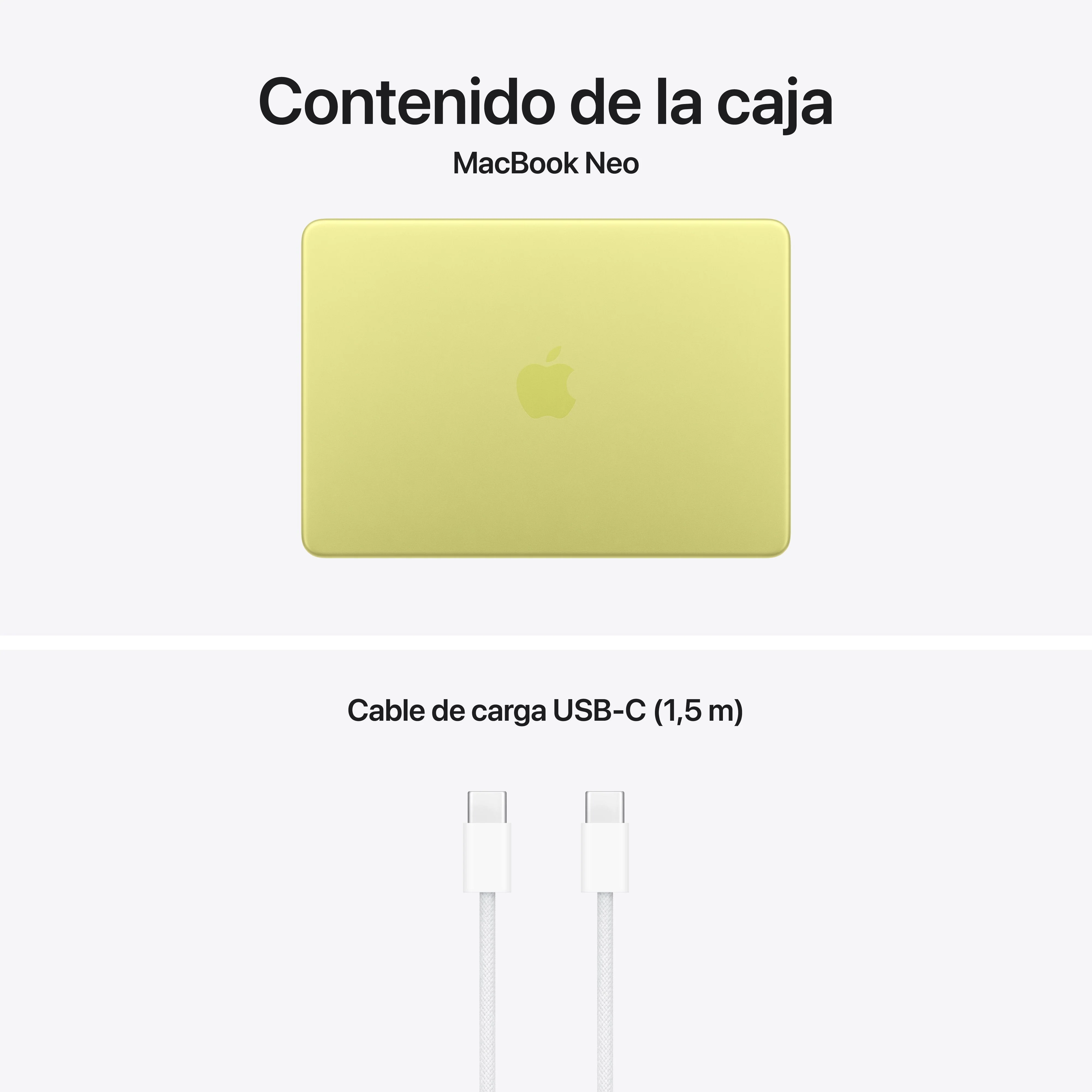 MacBook Neo de 13 pulgadas: Chip A18 Pro de Apple con CPU de 6 núcleos y GPU de 5 núcleos, Magic Keyboard, 256 GB SSD - Cítrico - Image 10