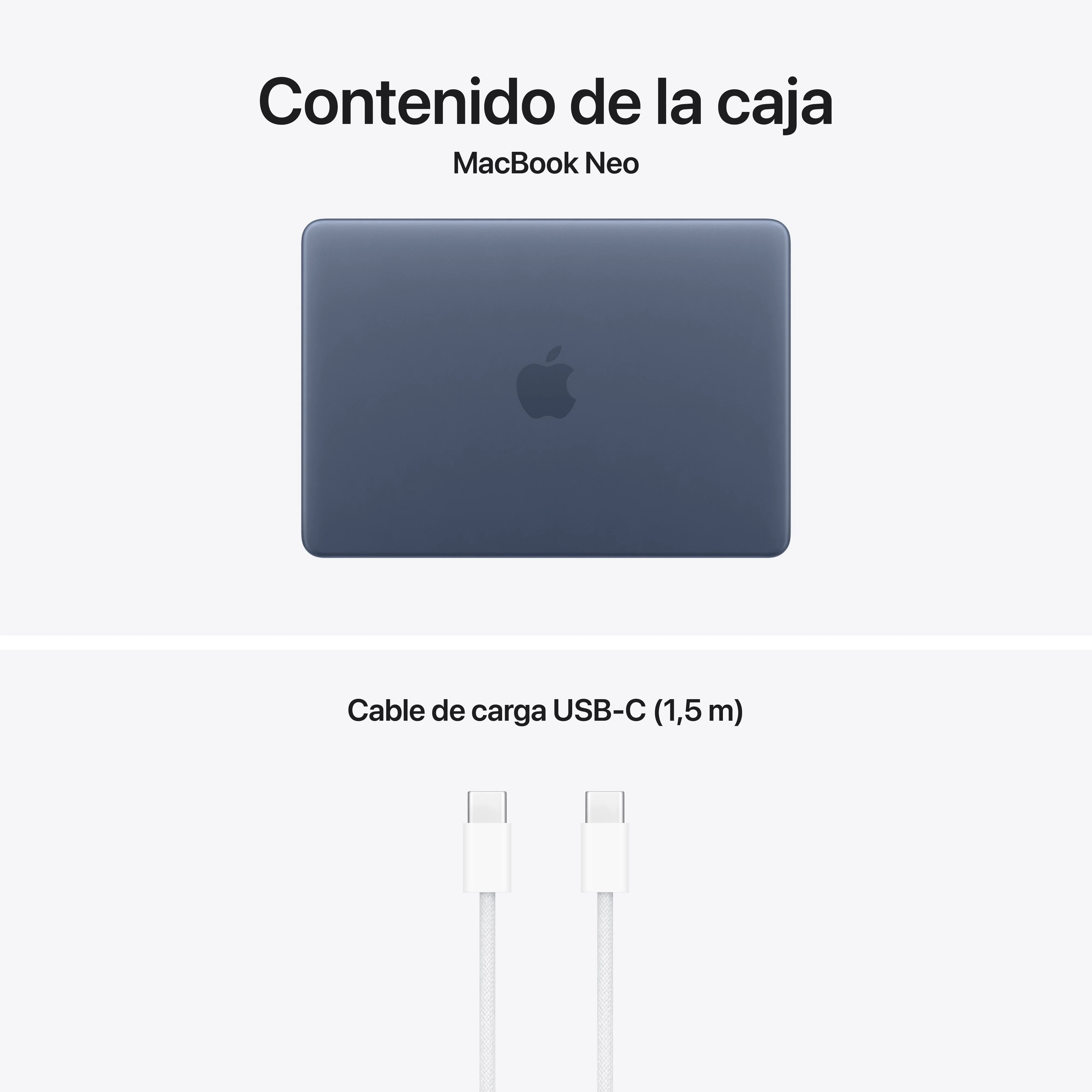 MacBook Neo de 13 pulgadas: Chip A18 Pro de Apple con CPU de 6 núcleos y GPU de 5 núcleos, Magic Keyboard, 256 GB SSD - Índigo - Image 10