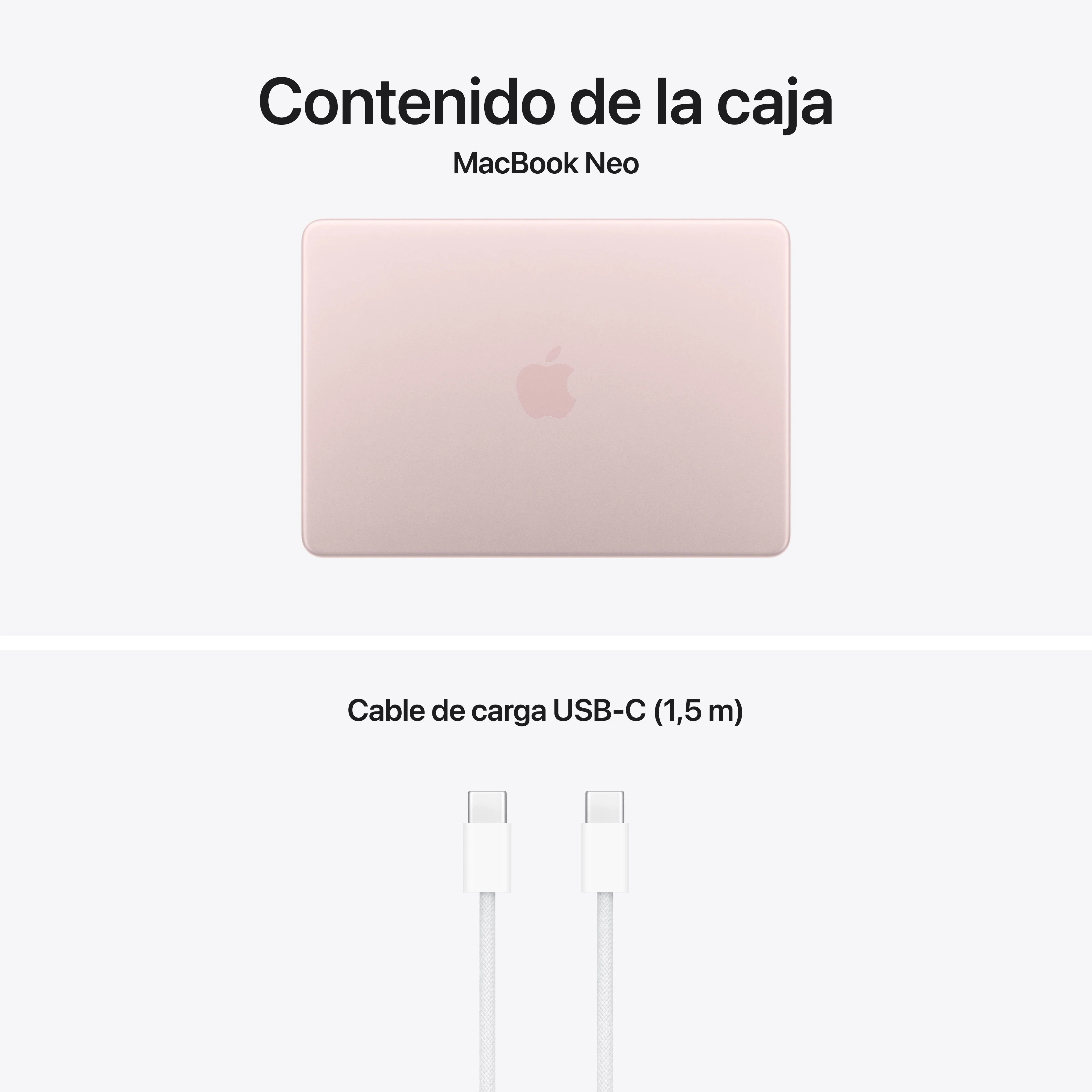 MacBook Neo de 13 pulgadas: Chip A18 Pro de Apple con CPU de 6 núcleos y GPU de 5 núcleos, Magic Keyboard, 256 GB SSD - Rosa nube - Image 10