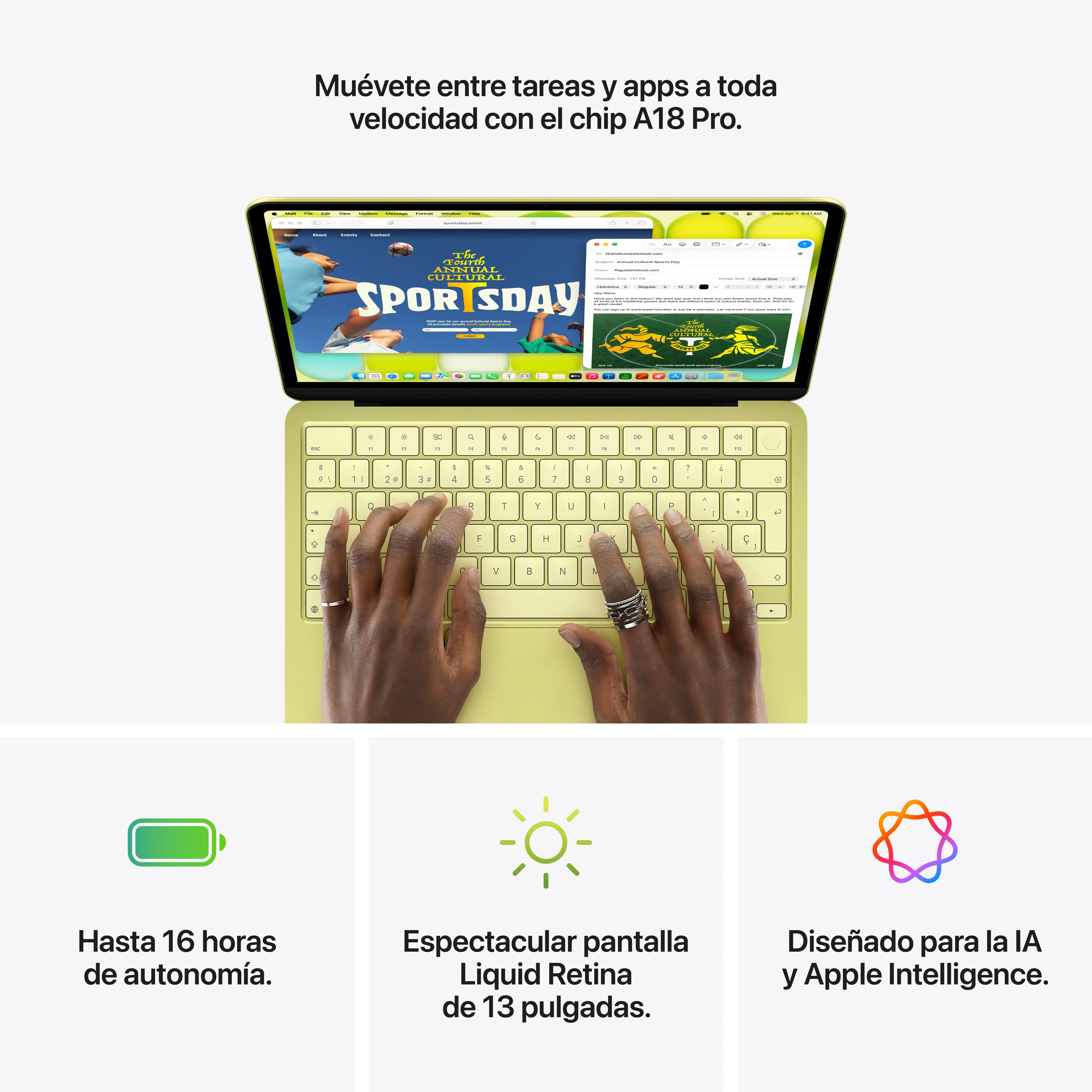 MacBook Neo de 13 pulgadas: Chip A18 Pro de Apple con CPU de 6 núcleos y GPU de 5 núcleos, Teclado Magic Keyboard con Touch ID, 512 GB SSD - Rosa nube - Image 9