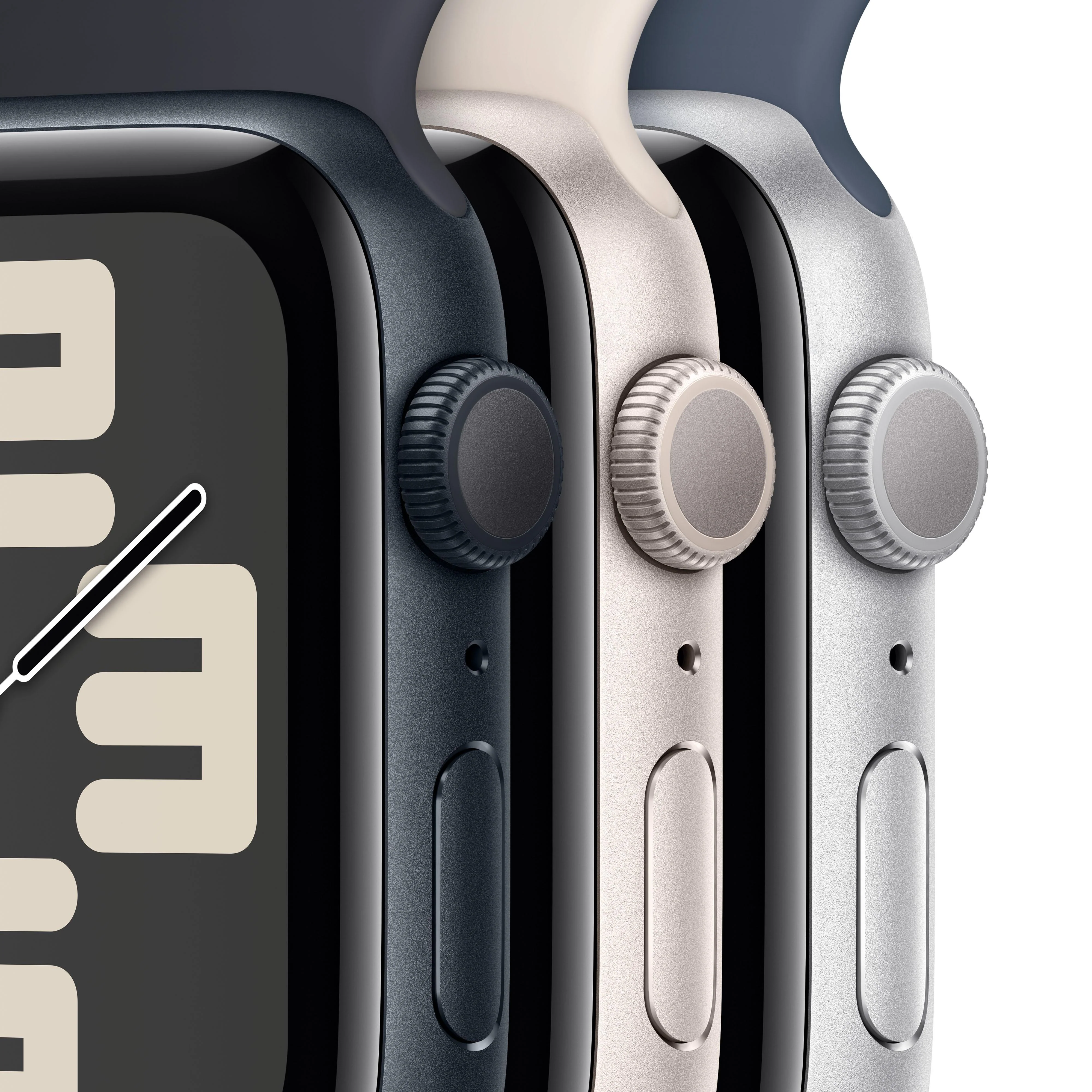 Apple Watch SE (GPS) - Caja de aluminio en blanco estrella de 40 mm - Correa deportiva blanco estrella - Talla S/M - Image 3