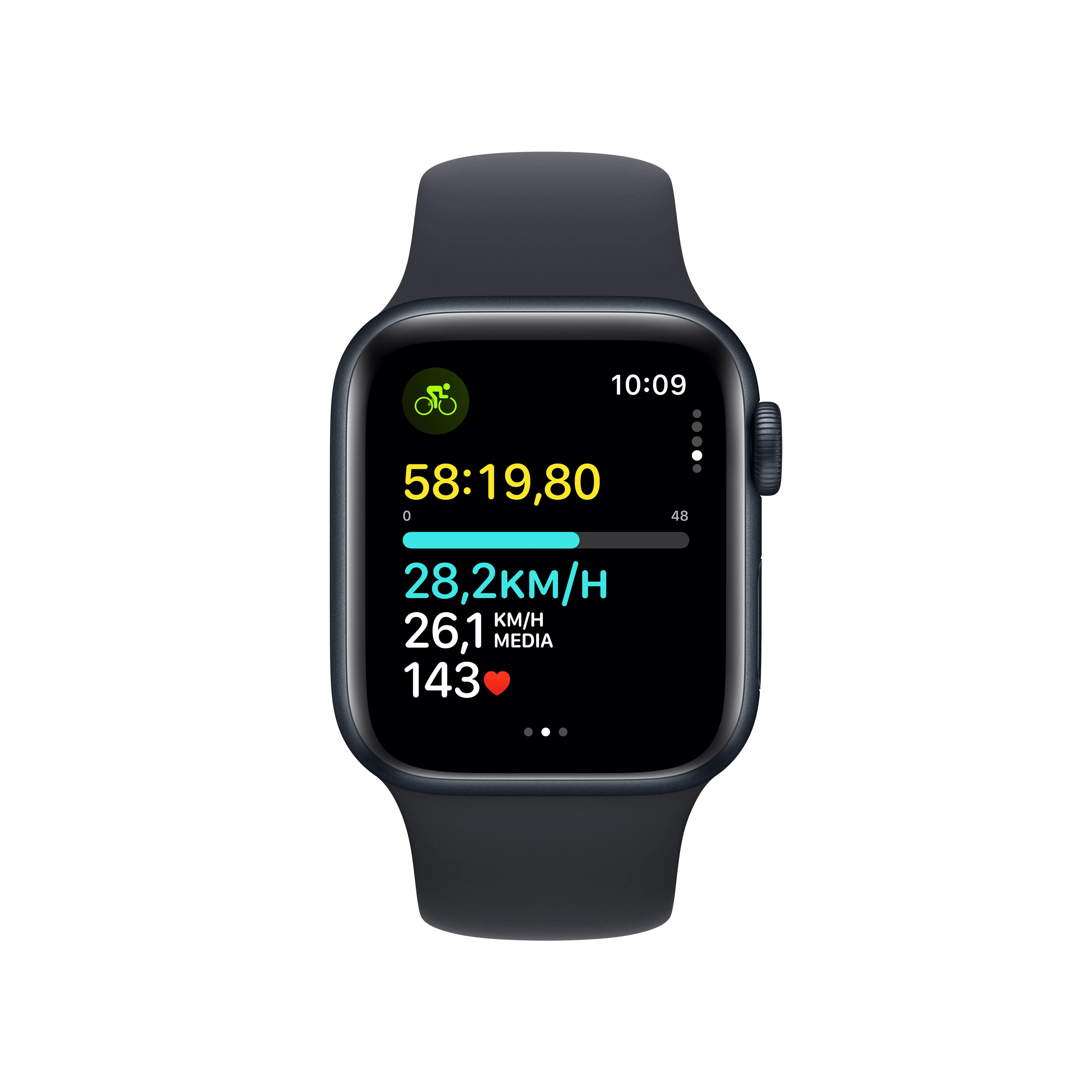 Apple Watch SE (GPS) - Caja de aluminio en color medianoche de 40 mm - Correa deportiva color medianoche - Talla S/M - Image 6
