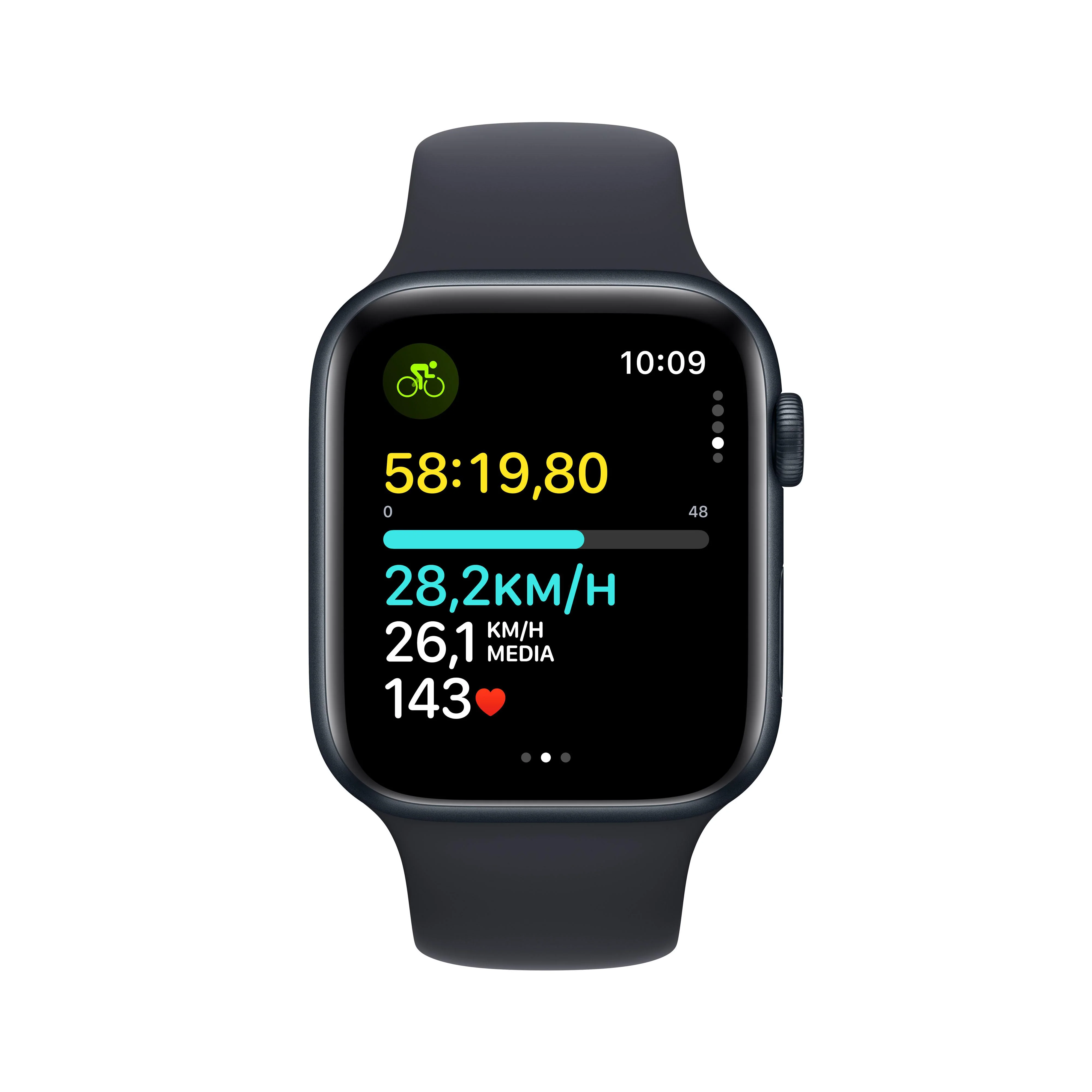 Apple Watch SE (GPS) - Caja de aluminio en color medianoche de 44 mm - Correa deportiva color medianoche - Talla M/L - Image 6