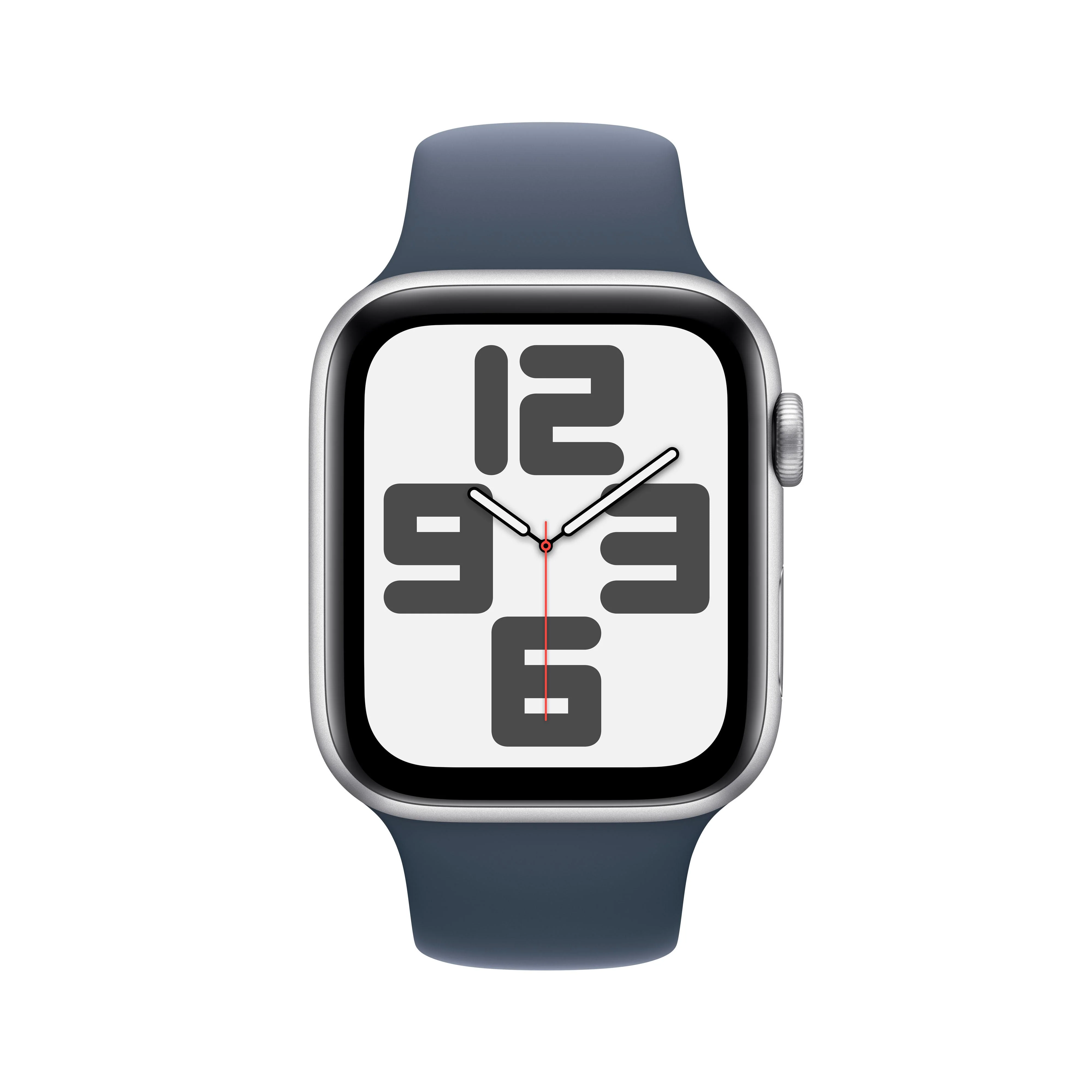 Apple Watch SE (GPS) - Caja de aluminio en plata de 44 mm - Correa deportiva azul tempestad - Talla M/L - Image 2