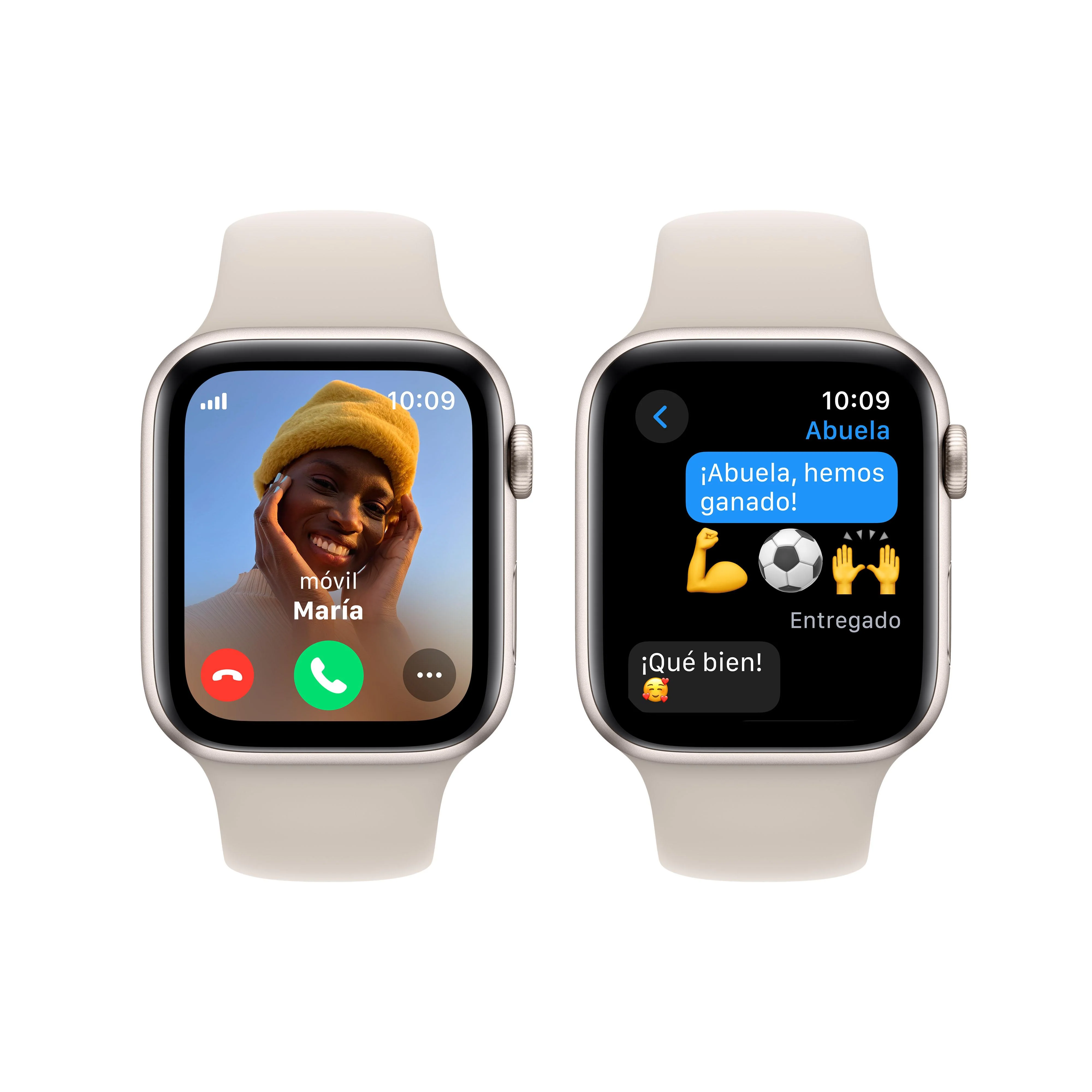Apple Watch SE (GPS + Cellular) - Caja de aluminio en blanco estrella de 44 mm - Correa deportiva blanco estrella - Talla M/L - Image 4