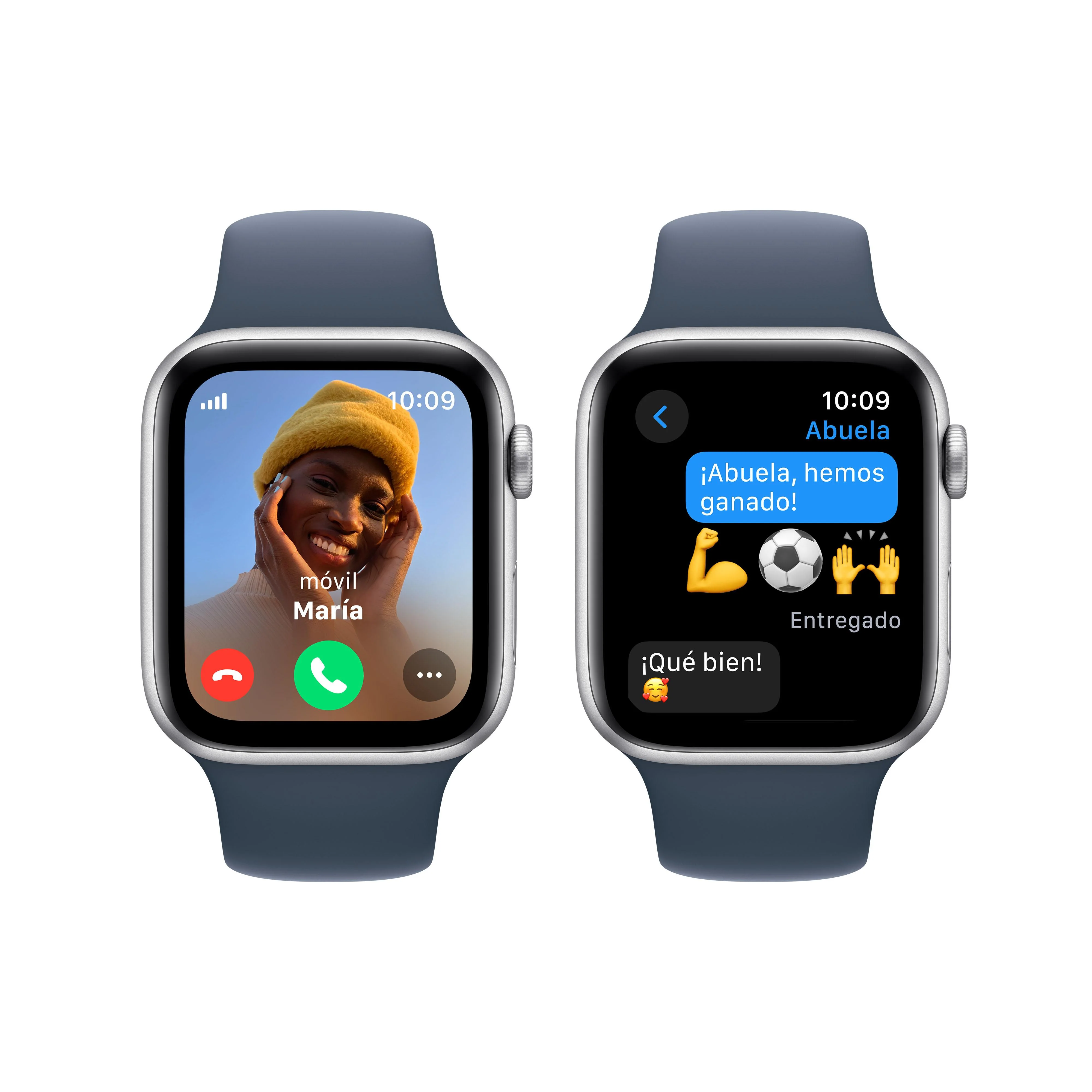 Apple Watch SE (GPS + Cellular) - Caja de aluminio en plata de 44 mm - Correa deportiva azul tempestad - Talla M/L - Image 4