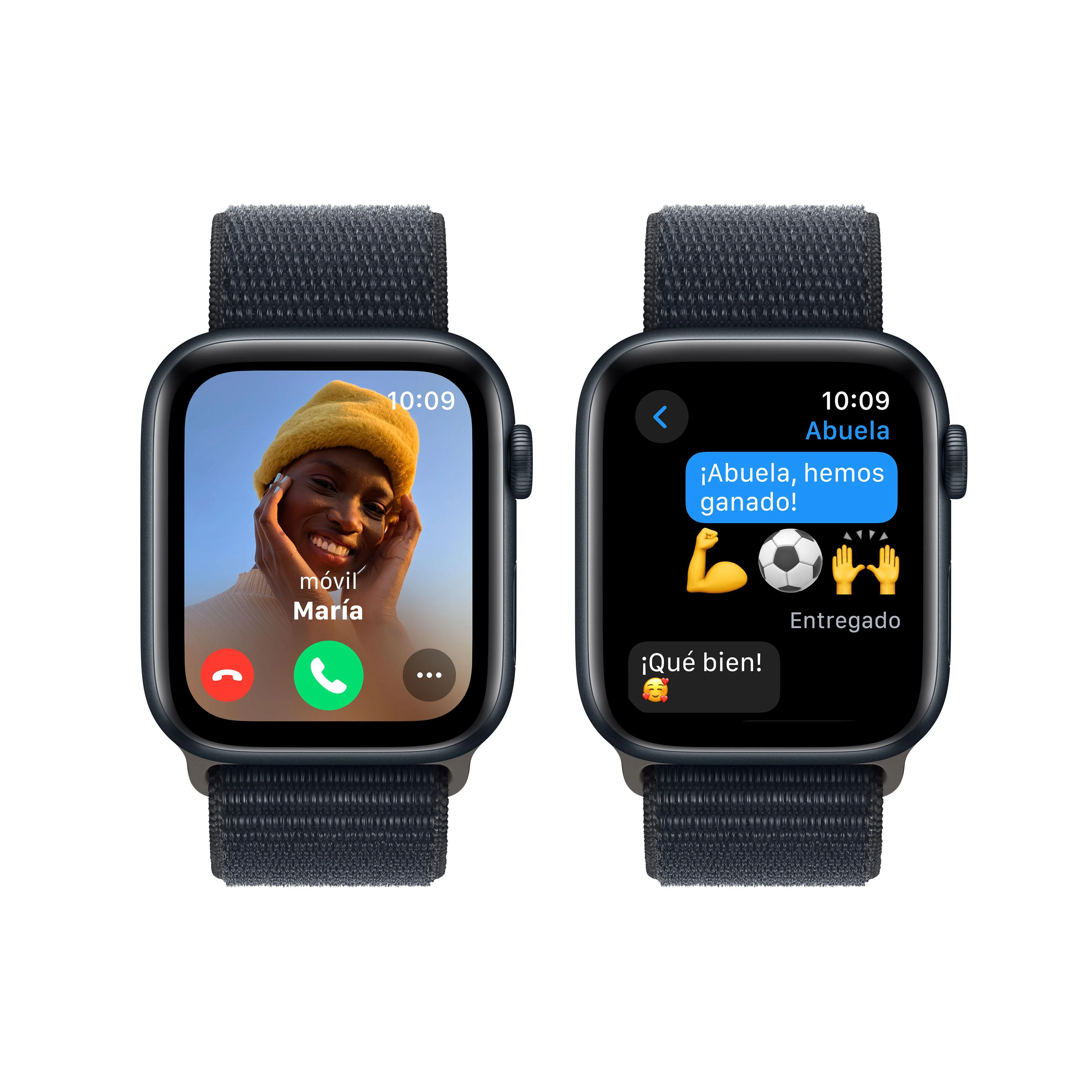 Apple Watch SE (GPS) - Caja de aluminio en color medianoche de 44 mm - Correa Loop deportiva color medianoche - Image 4