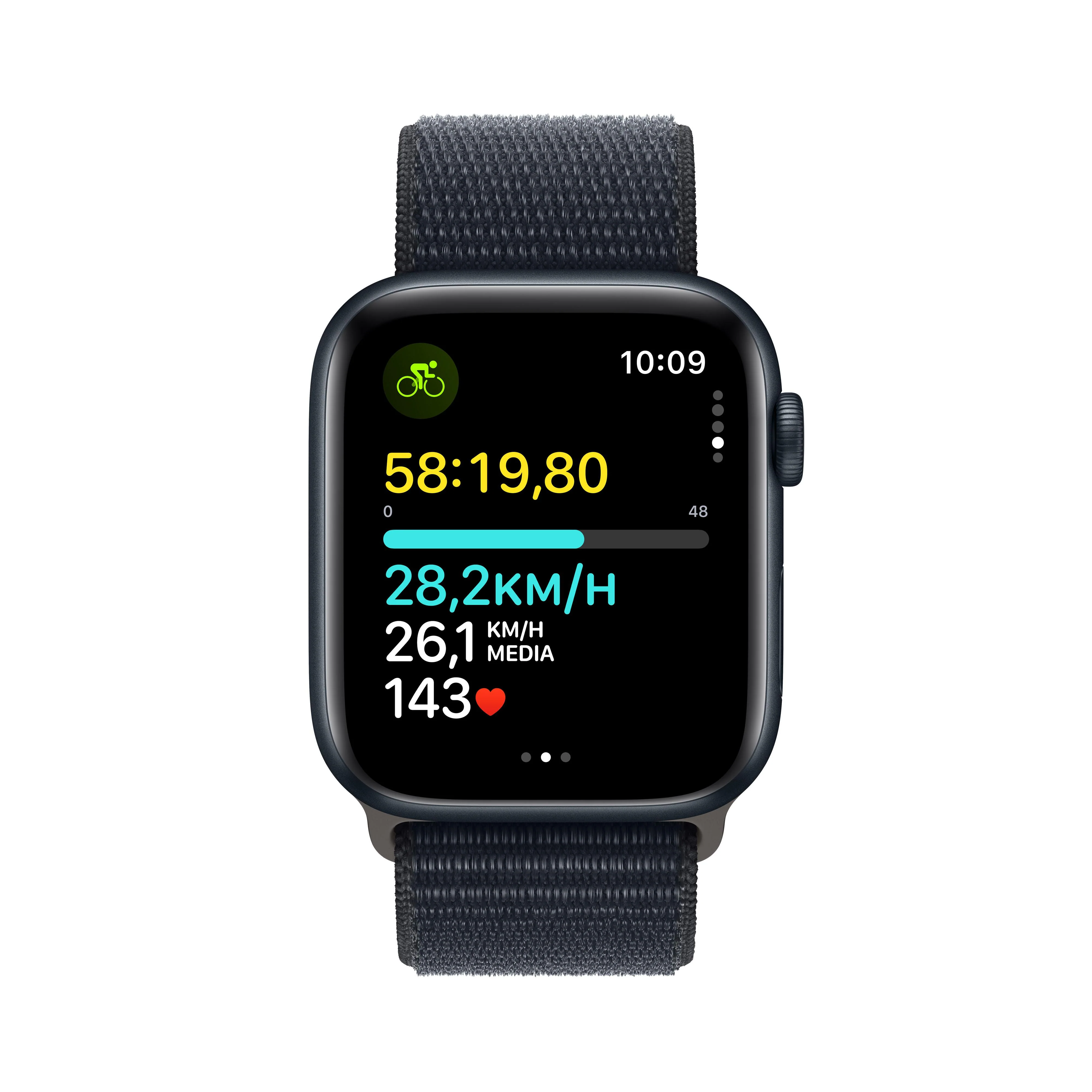 Apple Watch SE (GPS) - Caja de aluminio en color medianoche de 44 mm - Correa Loop deportiva color medianoche - Image 6
