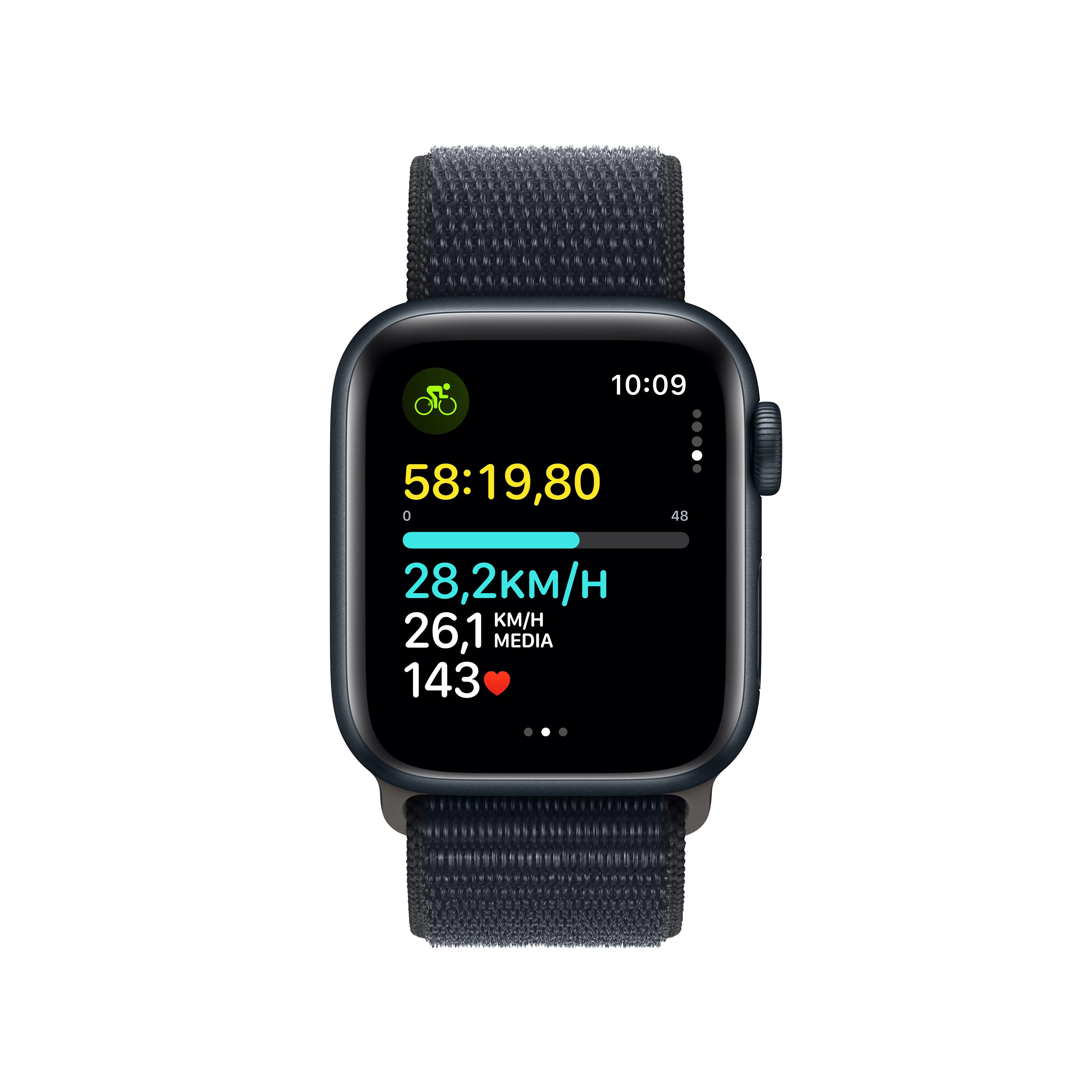 Apple Watch SE (GPS + Cellular) - Caja de aluminio en color medianoche de 40 mm - Correa Loop deportiva color medianoche - Image 6