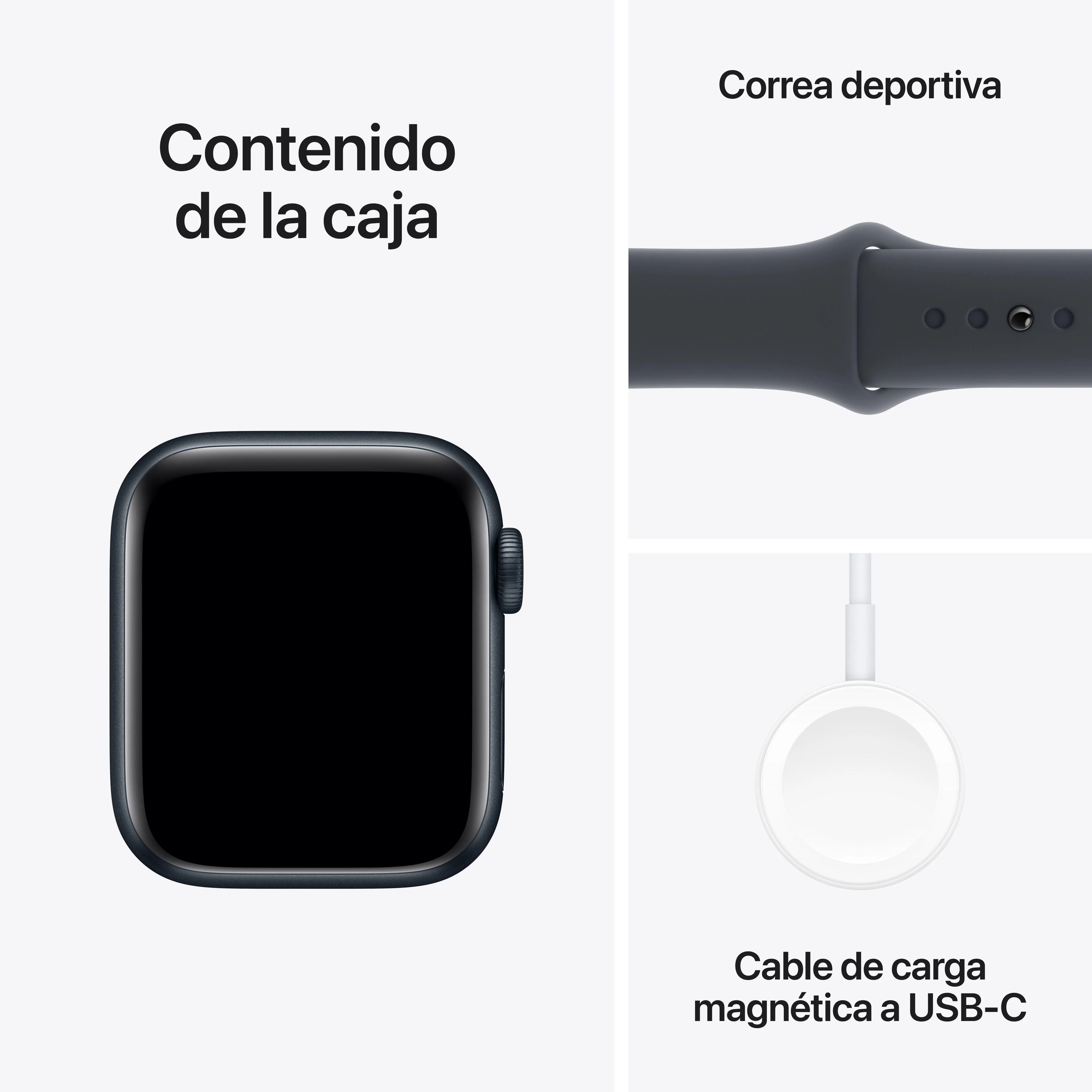 Apple Watch SE (GPS + Cellular) - Caja de aluminio en color medianoche de 40 mm - Correa deportiva color medianoche - Talla S/M - Image 7