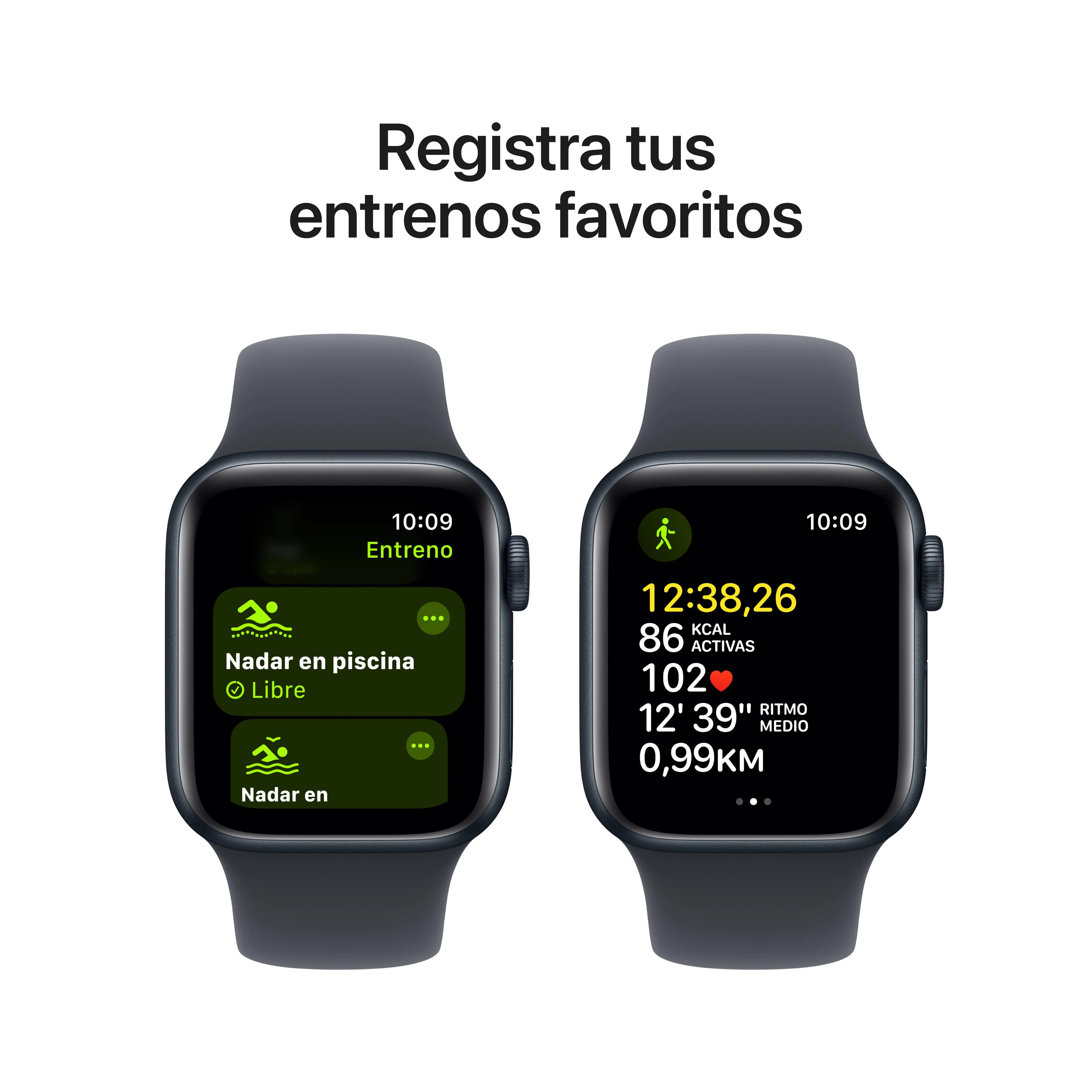 Apple Watch SE (GPS) - Caja de aluminio en color medianoche de 40 mm - Correa deportiva color medianoche - Talla S/M - Image 6