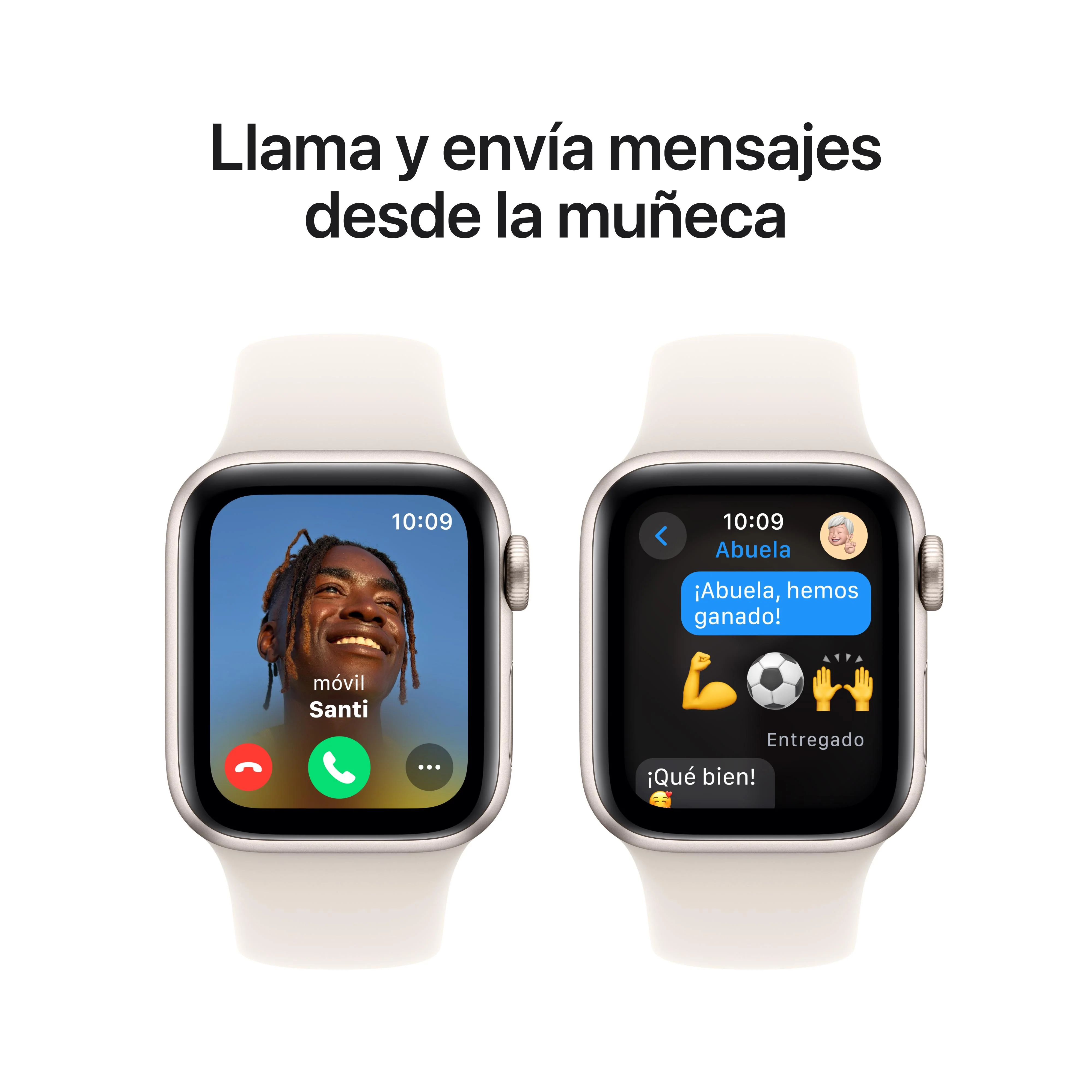 Apple Watch SE (GPS) - Caja de aluminio en blanco estrella de 40 mm - Correa deportiva blanco estrella - Talla M/L - Image 4