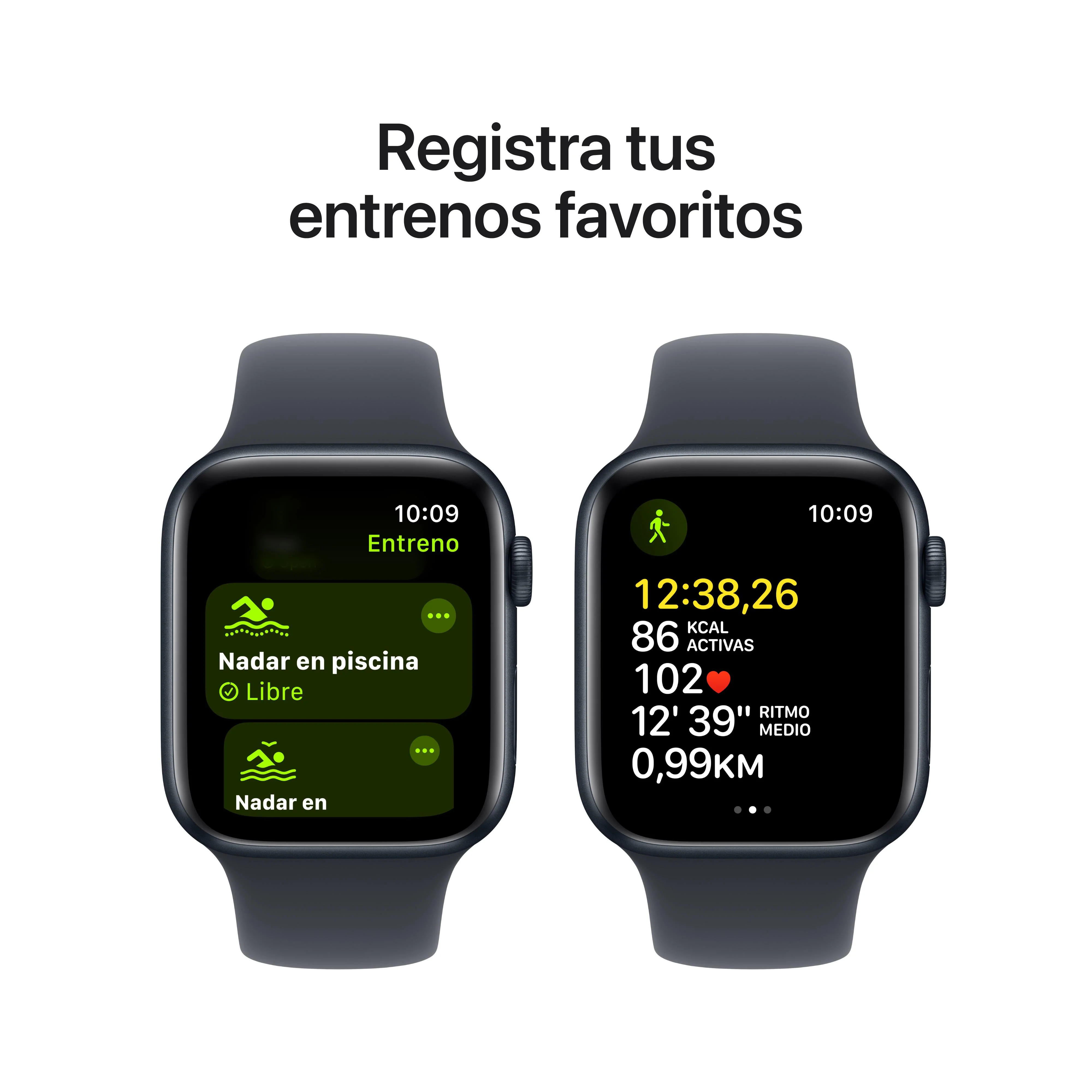 Apple Watch SE (GPS) - Caja de aluminio en color medianoche de 44 mm - Correa deportiva color medianoche - Talla S/M - Image 6
