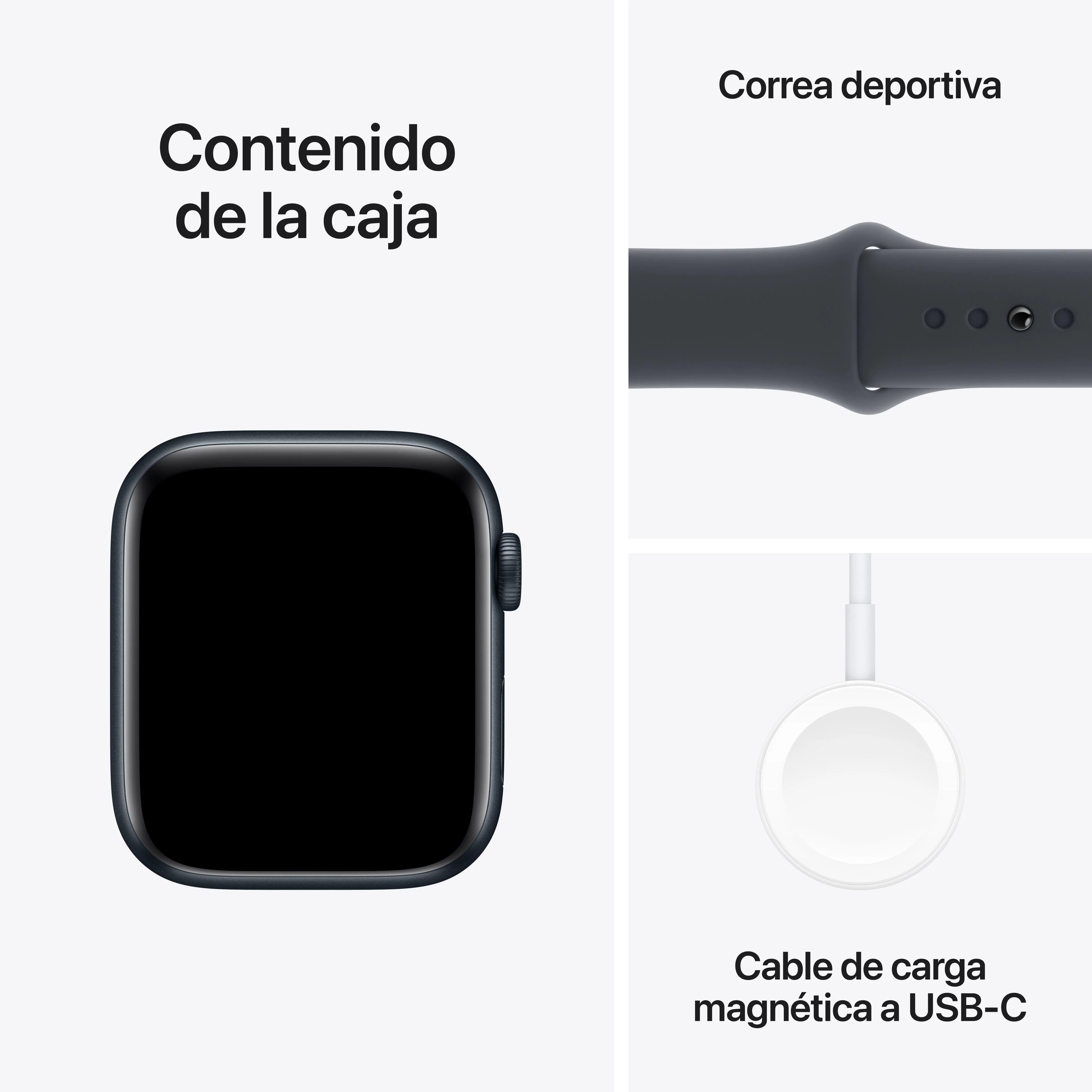 Apple Watch SE (GPS) - Caja de aluminio en color medianoche de 44 mm - Correa deportiva color medianoche - Talla S/M - Image 7