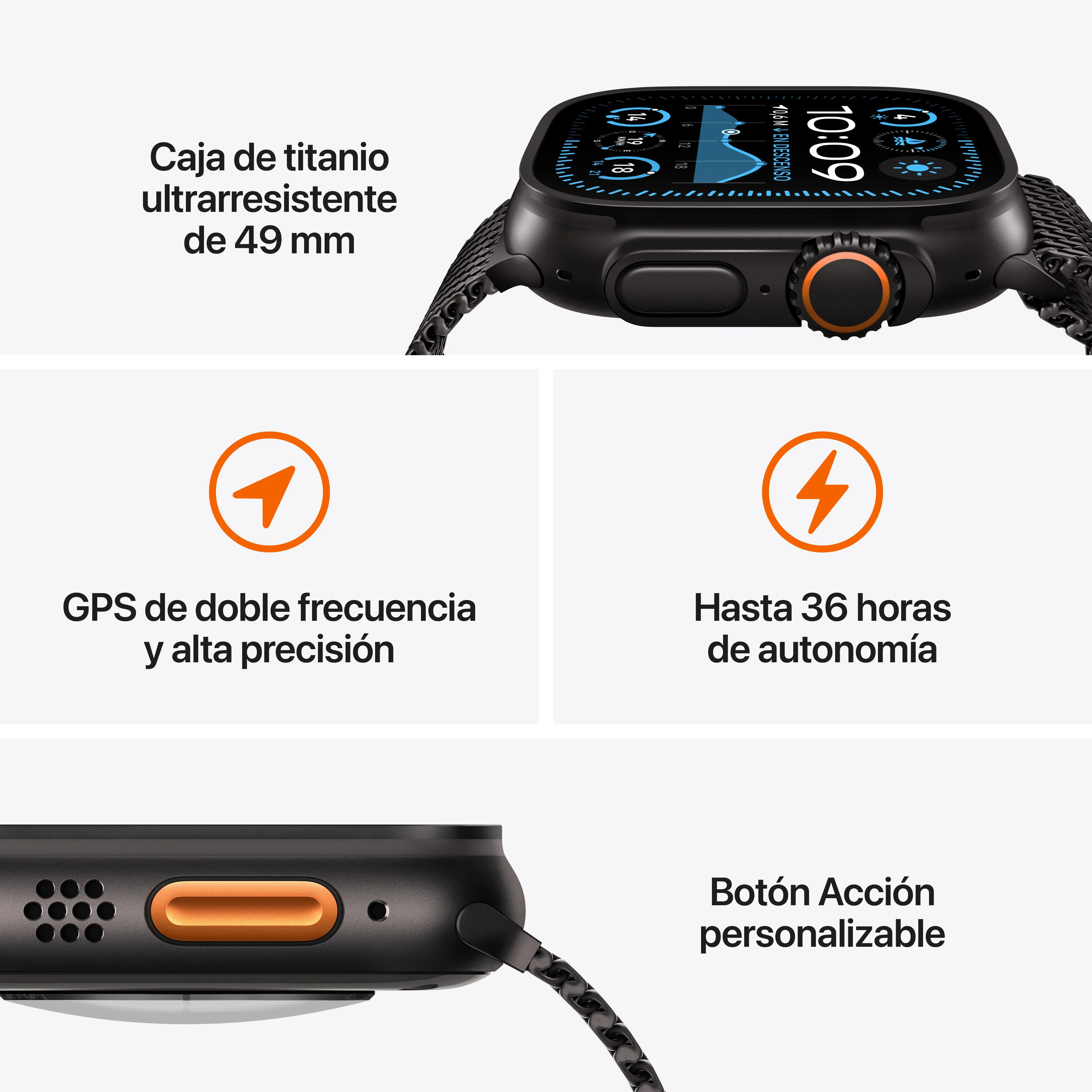 Apple Watch Ultra 2 (GPS + Cellular) - Caja de titanio negro de 49 mm - Correa Loop Alpine verde oscuro - Talla M - Image 3