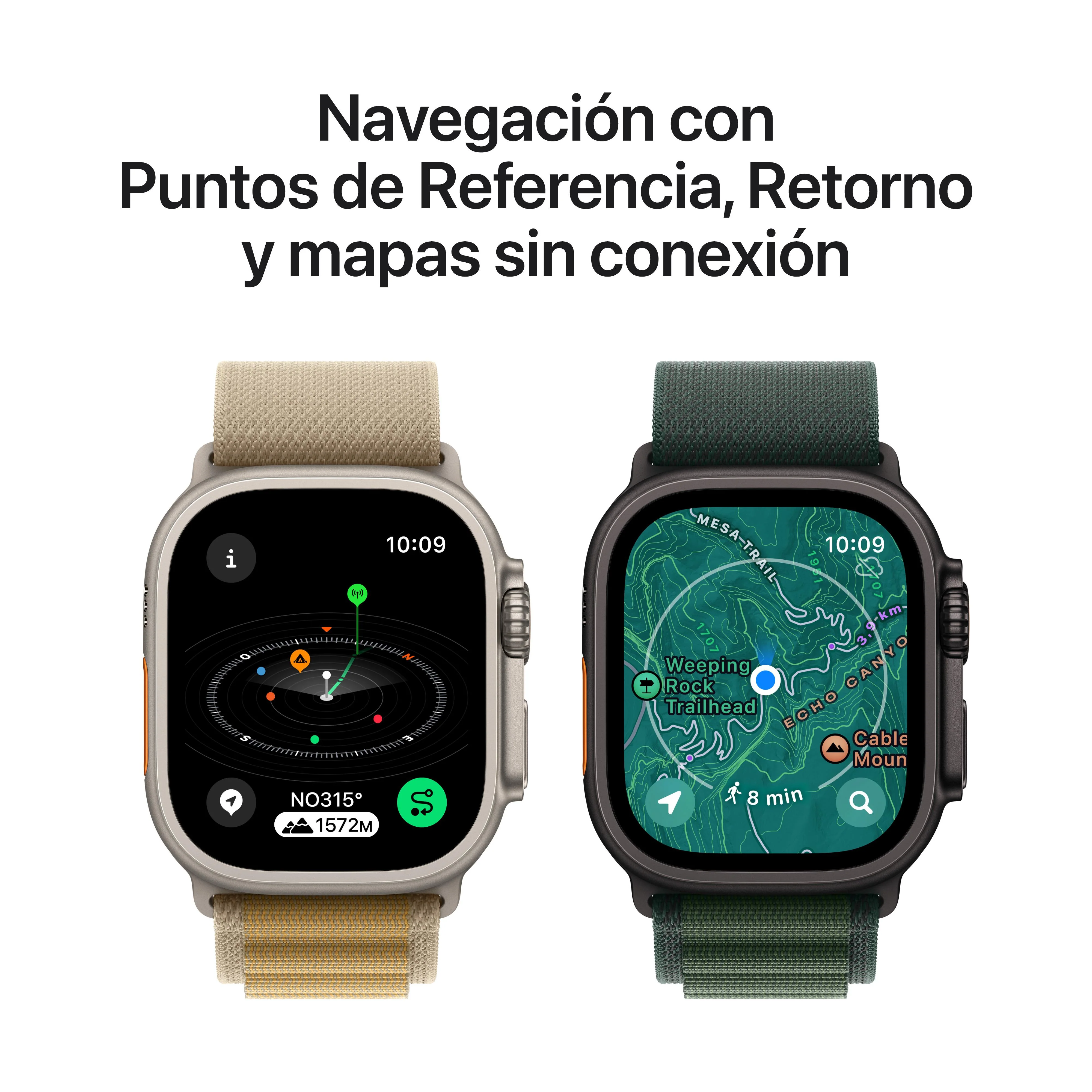 Apple Watch Ultra 2 (GPS + Cellular) - Caja de titanio negro de 49 mm - Correa Loop Alpine verde oscuro - Talla L - Image 6