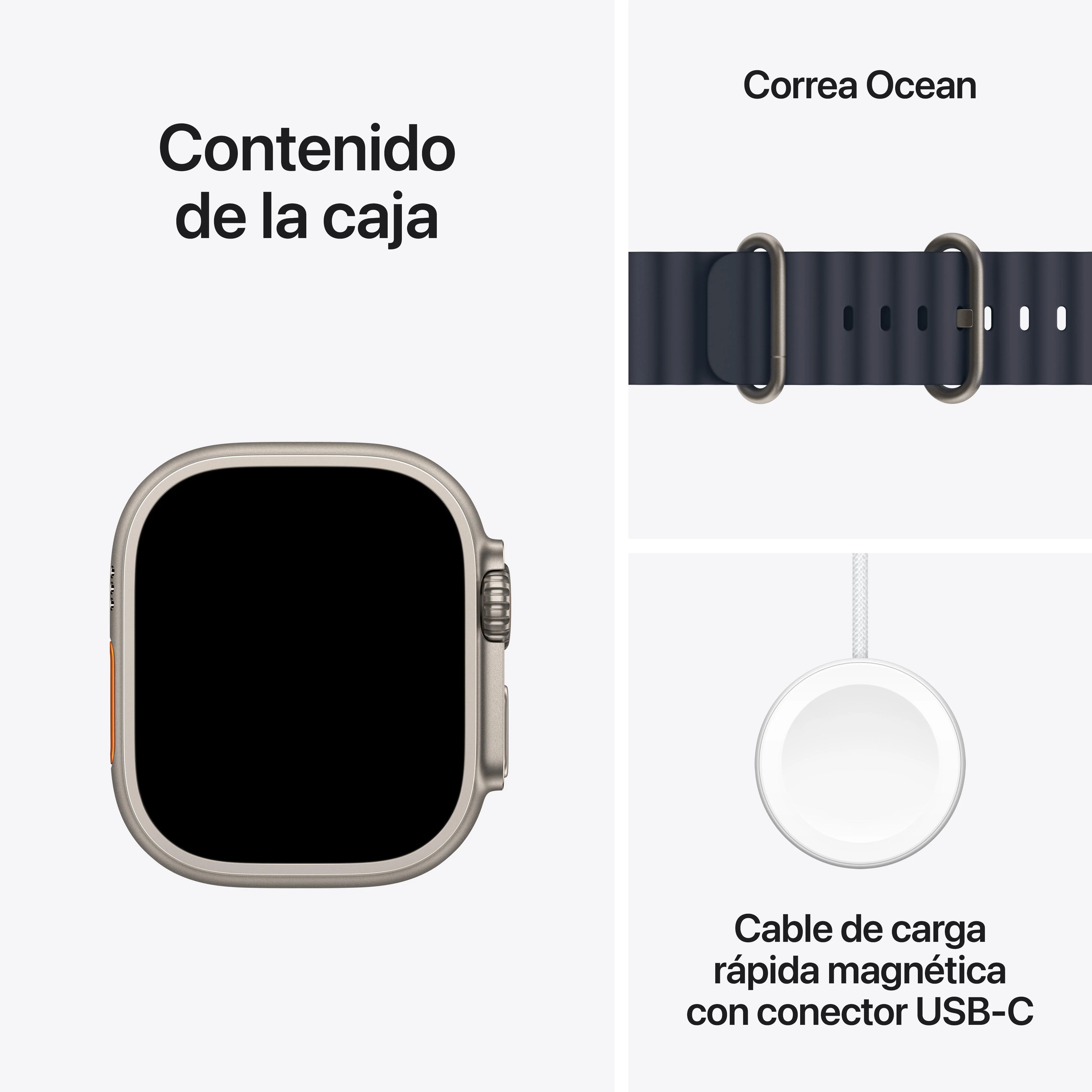 Apple Watch Ultra 2 (GPS + Cellular) - Caja de titanio natural de 49 mm - Correa Ocean azul marino - Image 9