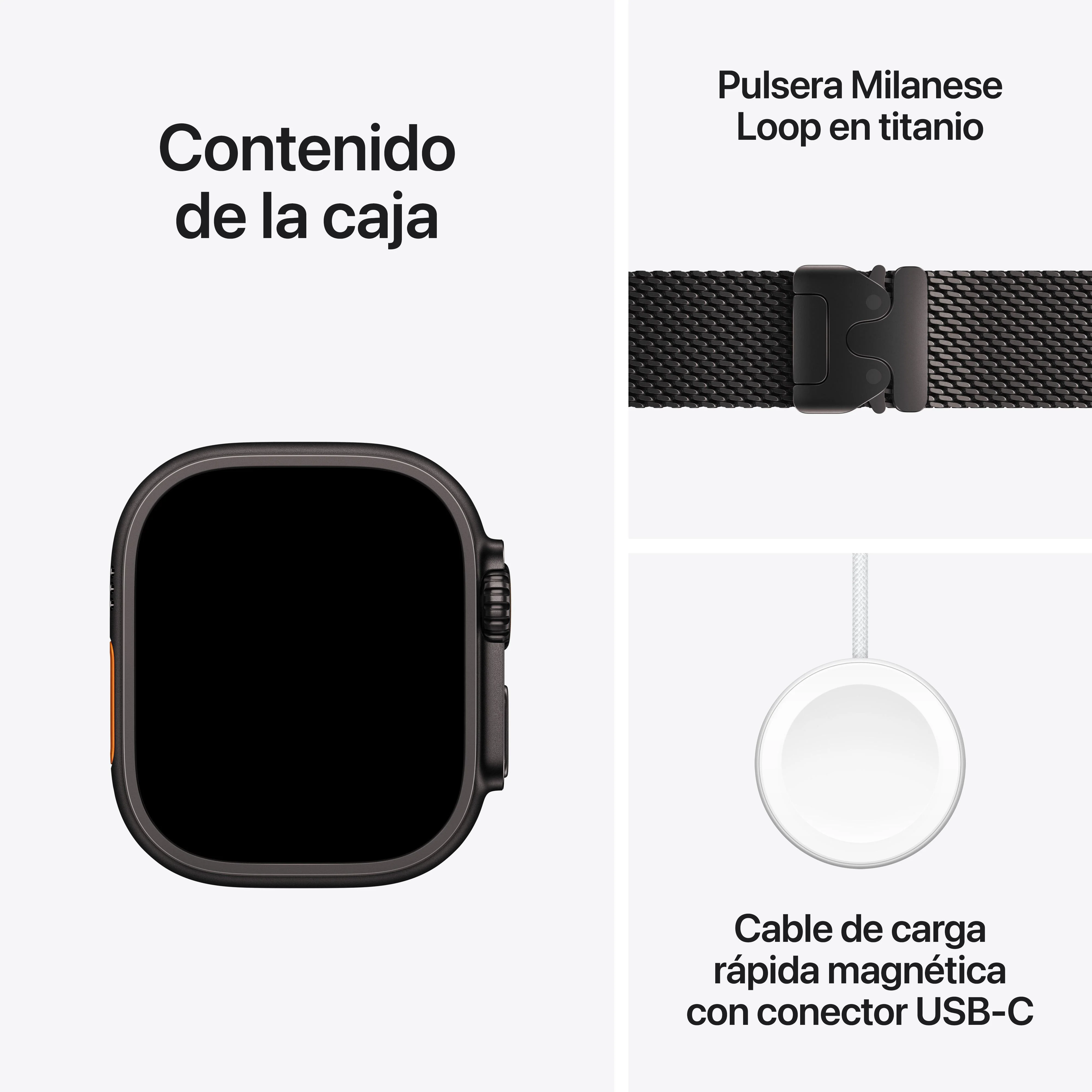 Apple Watch Ultra 2 (GPS + Cellular) - Caja de titanio negro de 49 mm - Pulsera Milanese Loop en titanio negro - Talla L - Image 9