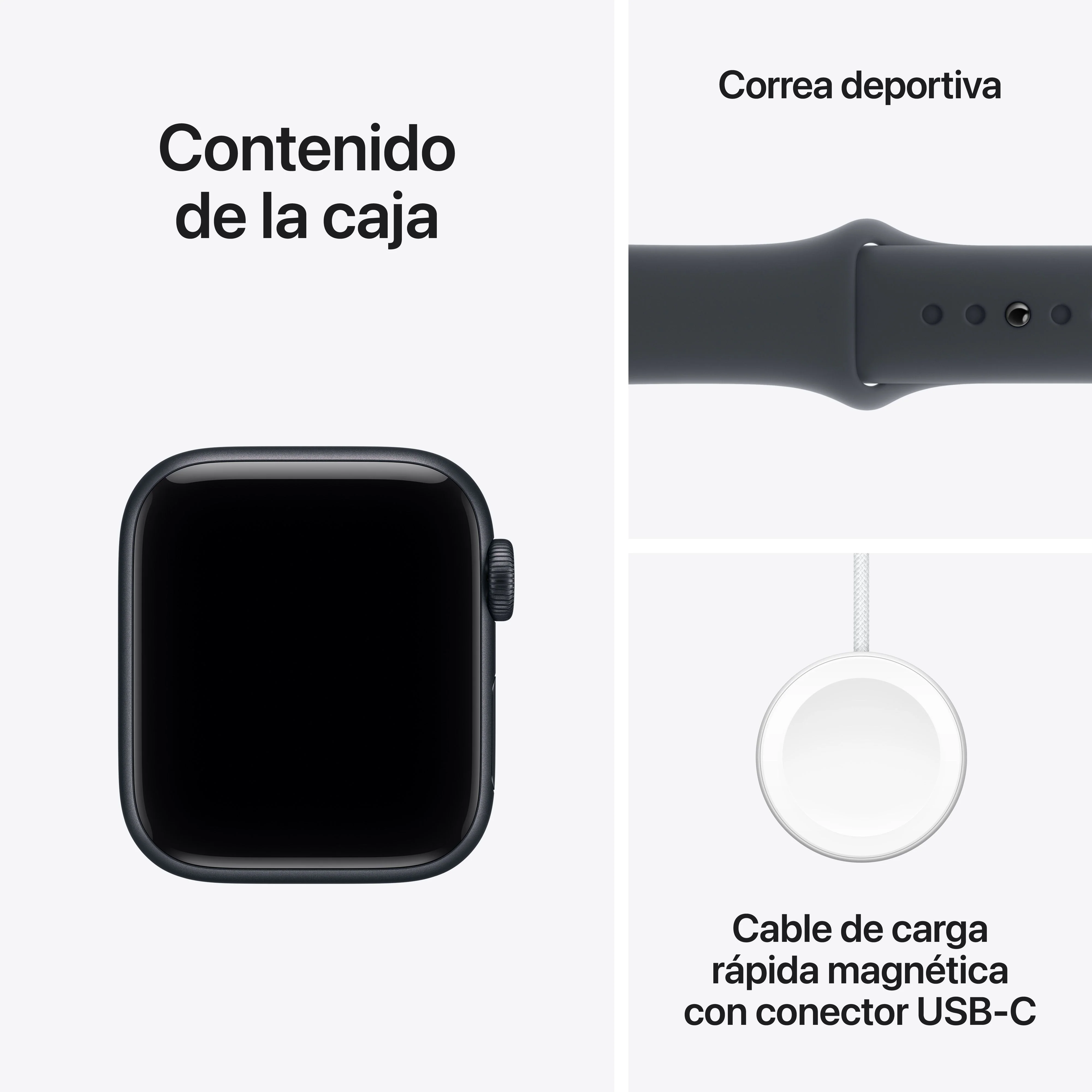 Apple Watch SE 3 (GPS) - Caja de aluminio en color medianoche de 40 mm - Correa deportiva color medianoche - Talla S/M - Image 8