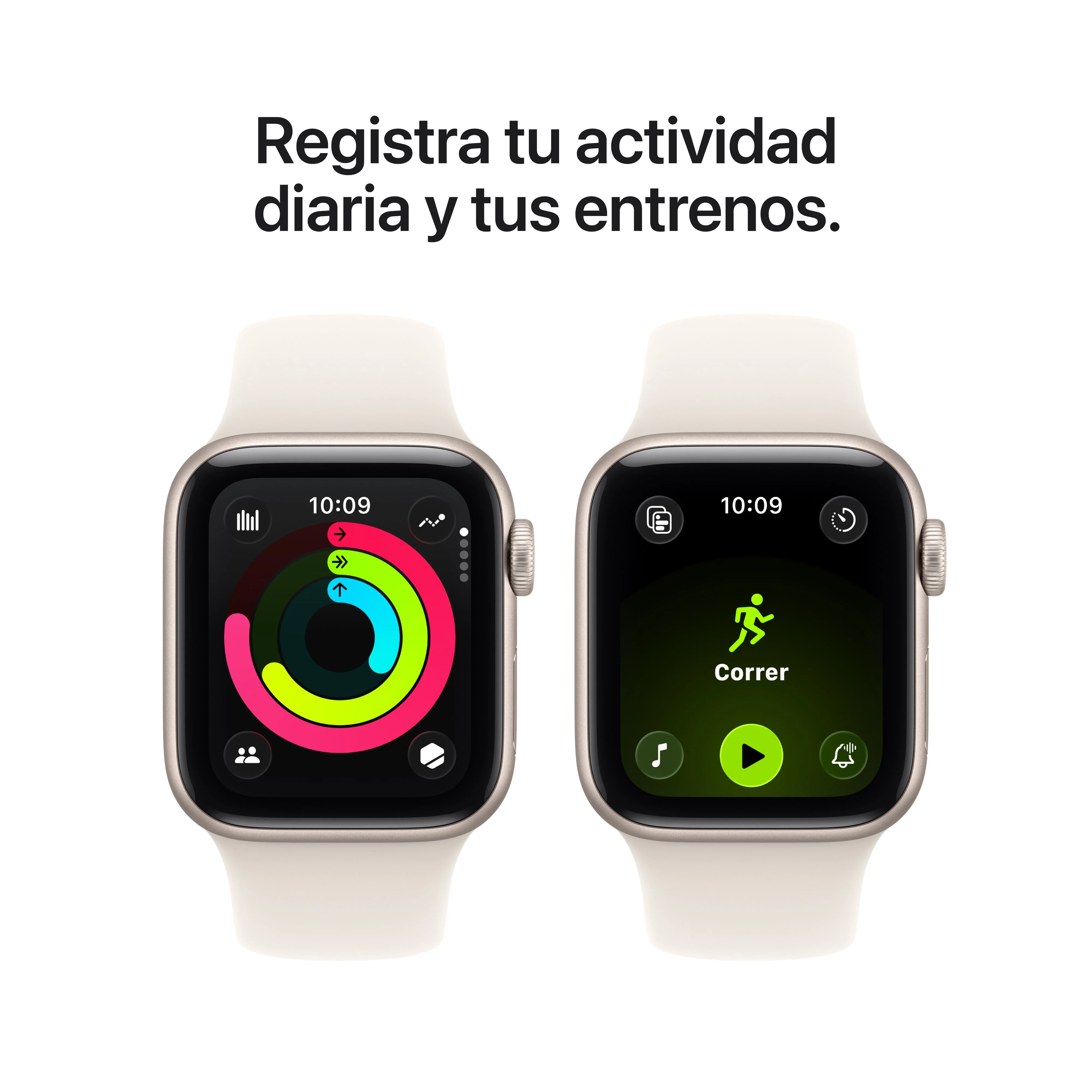 Apple Watch SE 3 (GPS + Cellular) - Caja de aluminio en blanco estrella de 40 mm - Correa deportiva blanco estrella - Talla S/M - Image 6