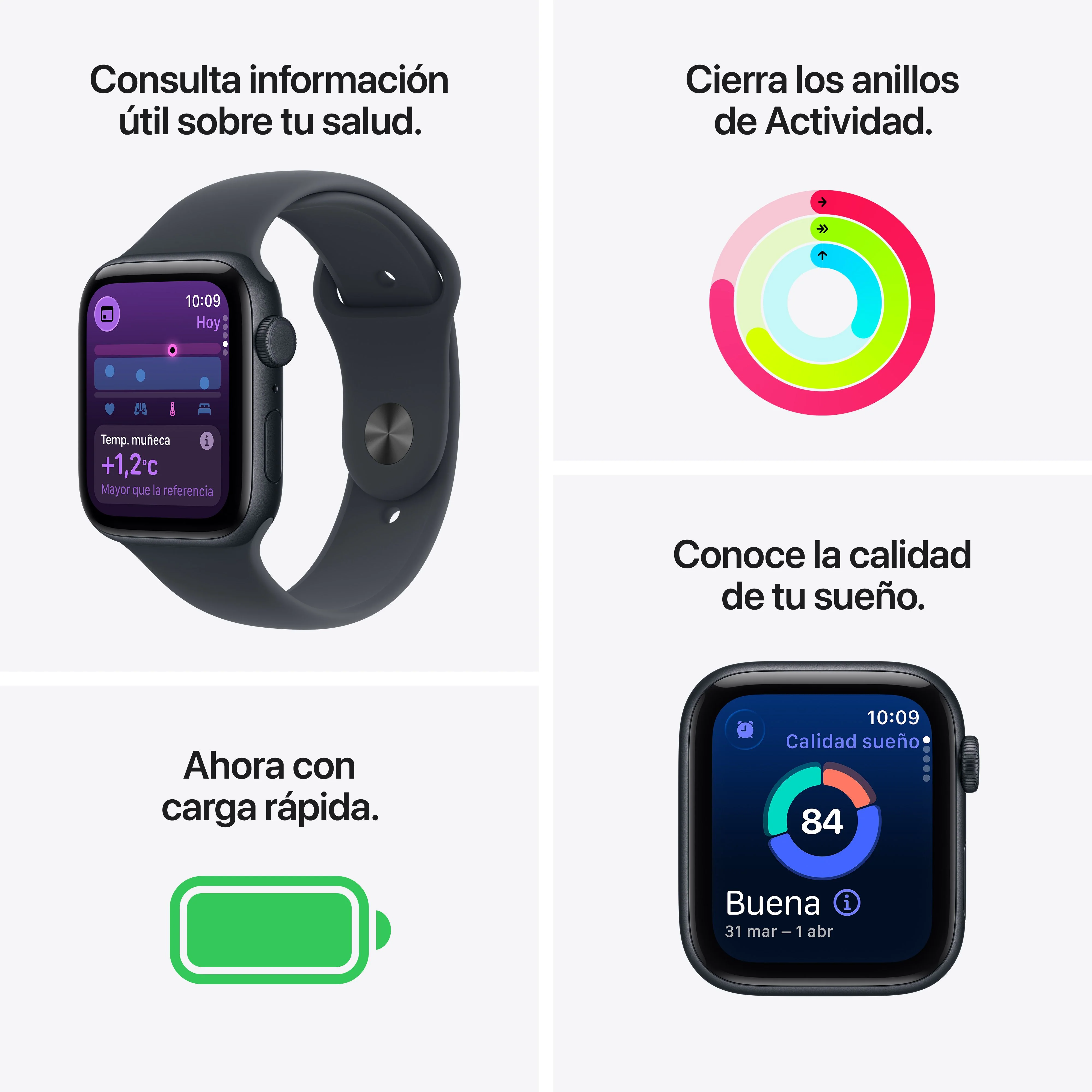 Apple Watch SE 3 (GPS + Cellular) - Caja de aluminio en blanco estrella de 40 mm - Correa deportiva blanco estrella - Talla M/L - Image 3