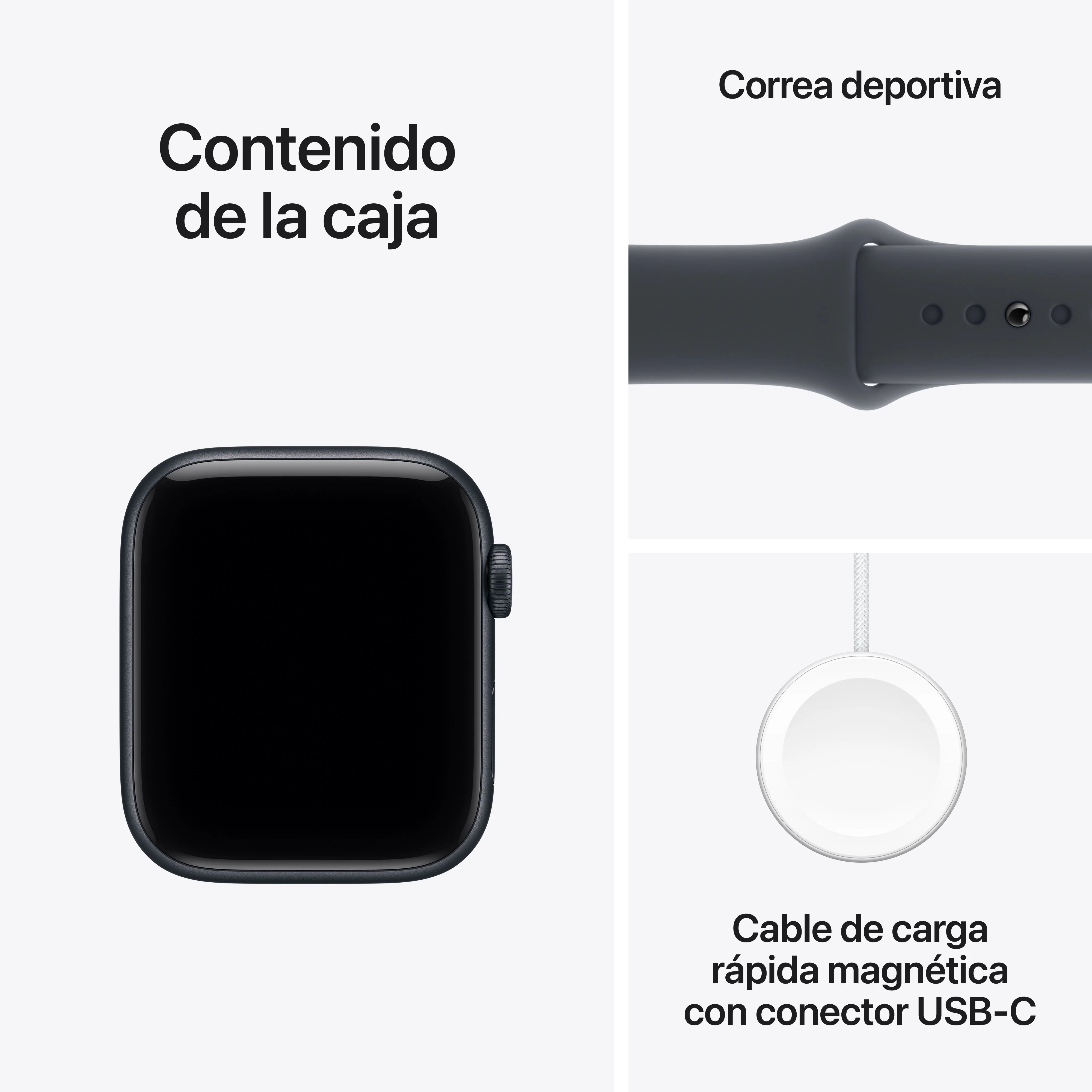 Apple Watch SE 3 (GPS + Cellular) - Caja de aluminio en color medianoche de 44 mm - Correa deportiva color medianoche - Talla S/M - Image 8