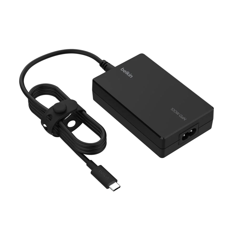 Adaptador de corriente de 100 W GaN USB-C de Belkin - Negro