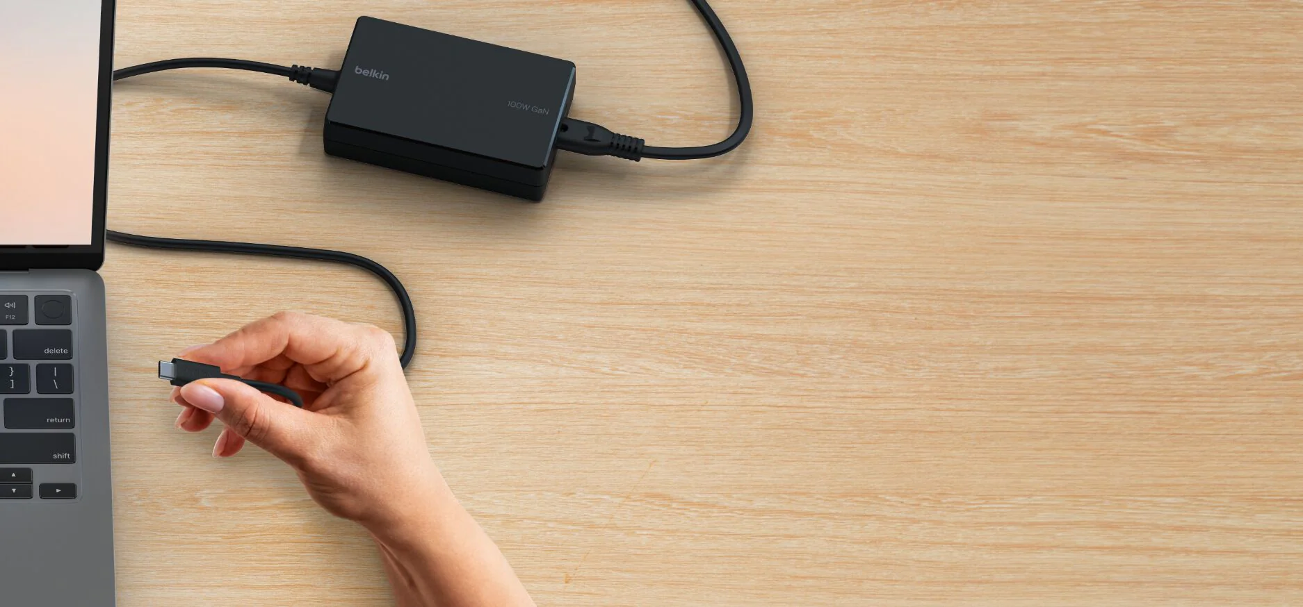 Adaptador de corriente de 100 W GaN USB-C de Belkin - Negro - Image 5