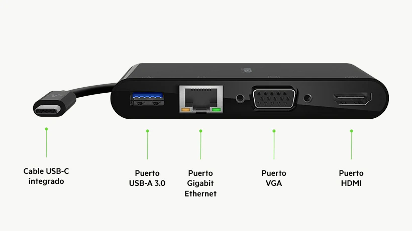 Adaptador multimedia 4 en 1 USB-C con carga de 100 W de Belkin - Image 6
