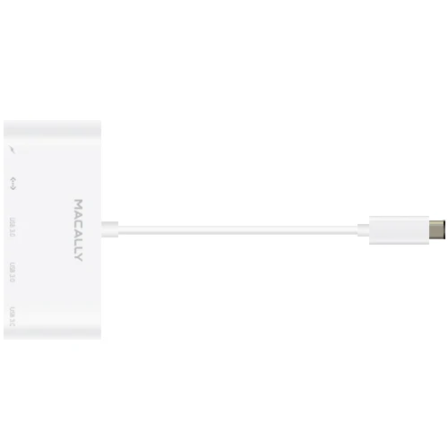 Adaptador USB-C a USB-A, Ethernet y USB-C de carga de Macally - Image 3