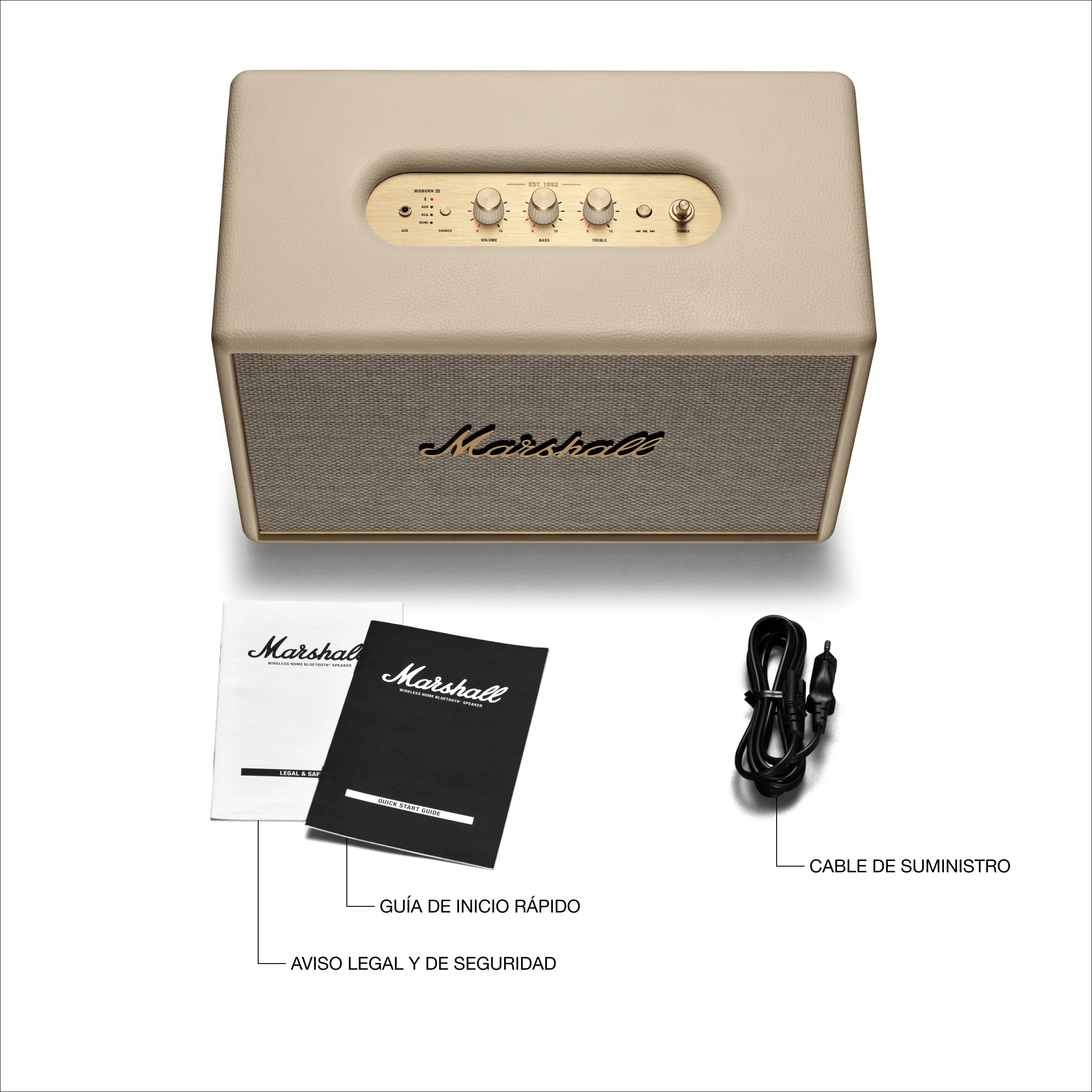 Altavoz Bluetooth Woburn III de Marshall - Crema - Image 9