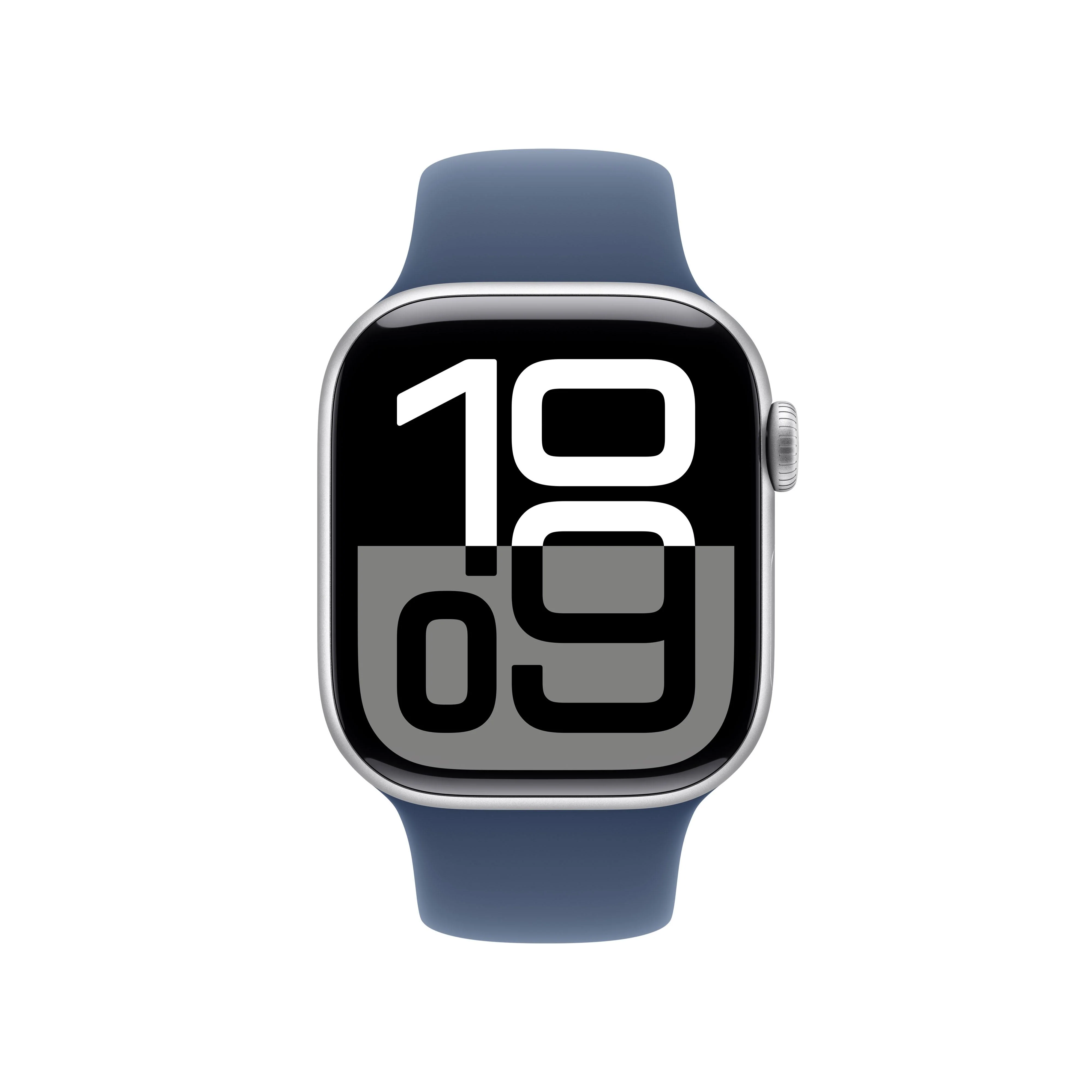 Apple Watch Series 10 (GPS + Cellular) - Caja de aluminio en plata de 42 mm - Correa deportiva azul denim - Talla M/L - Image 2