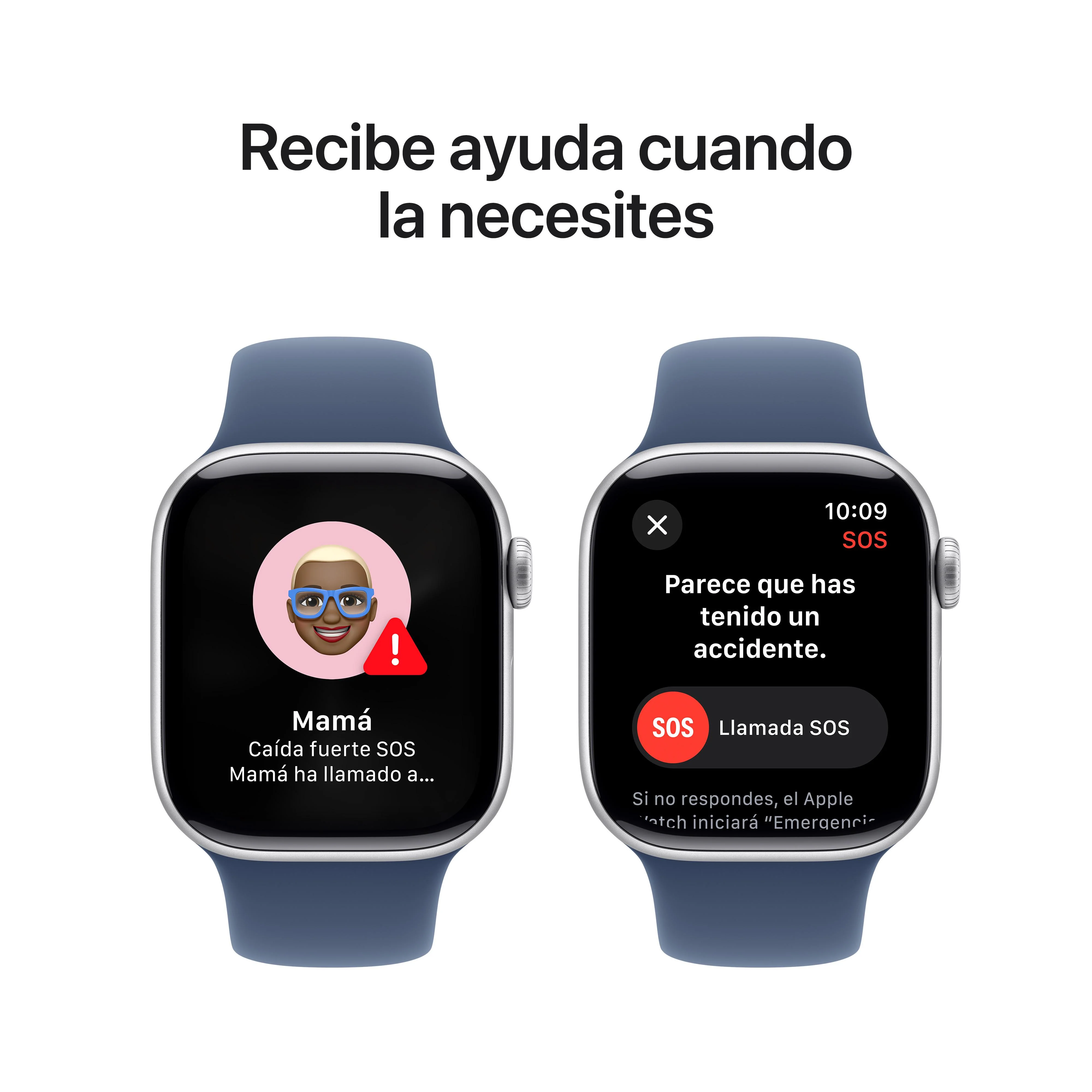 Apple Watch Series 10 (GPS + Cellular) - Caja de aluminio en plata de 42 mm - Correa deportiva azul denim - Talla M/L - Image 6