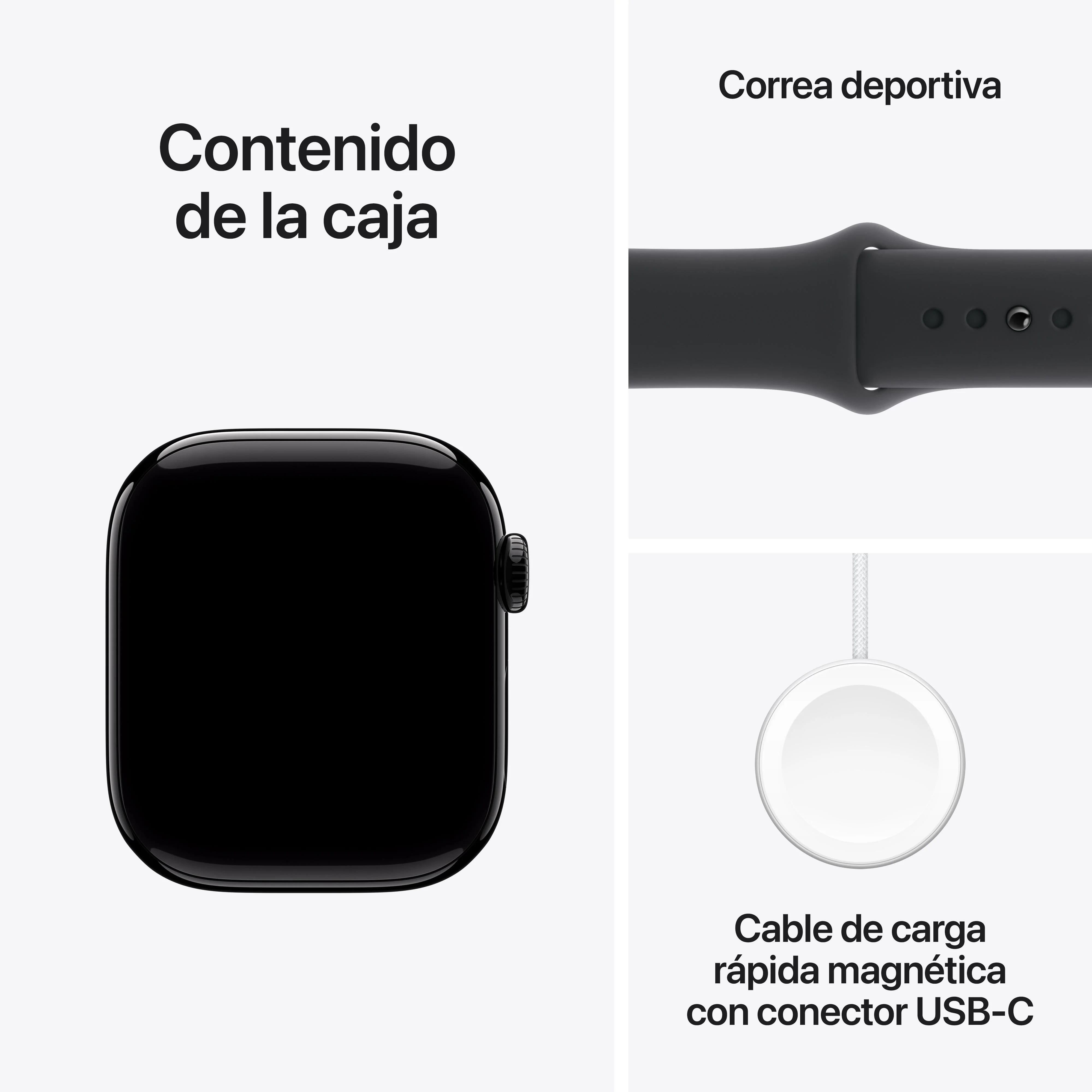 Apple Watch Series 10 (GPS + Cellular) - Caja de aluminio en negro azabache de 42 mm - Correa deportiva negra - Talla M/L - Image 9