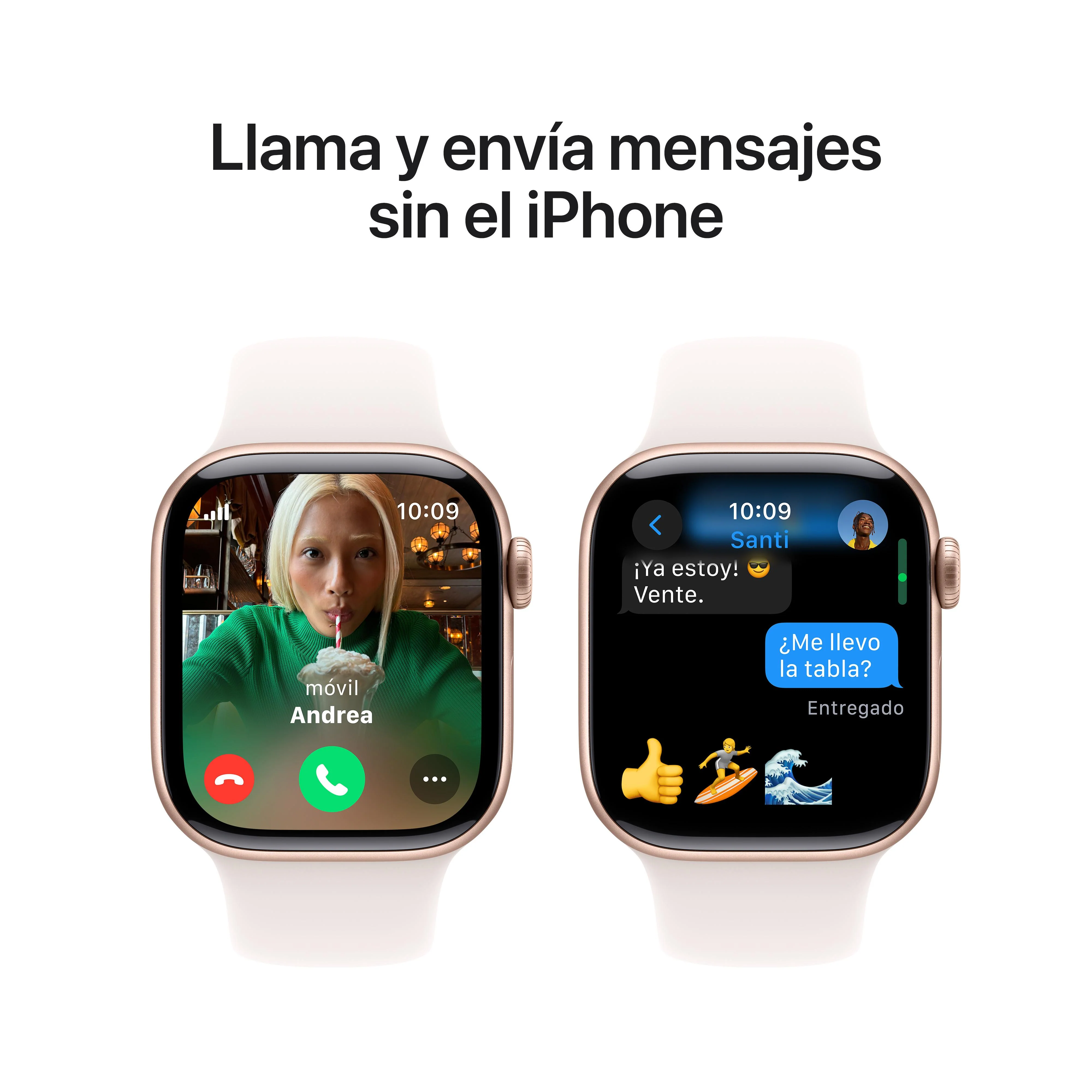 Apple Watch Series 10 (GPS + Cellular) - Caja de aluminio en oro rosa de 42 mm - Correa deportiva rosa rubor - Talla S/M - Image 7