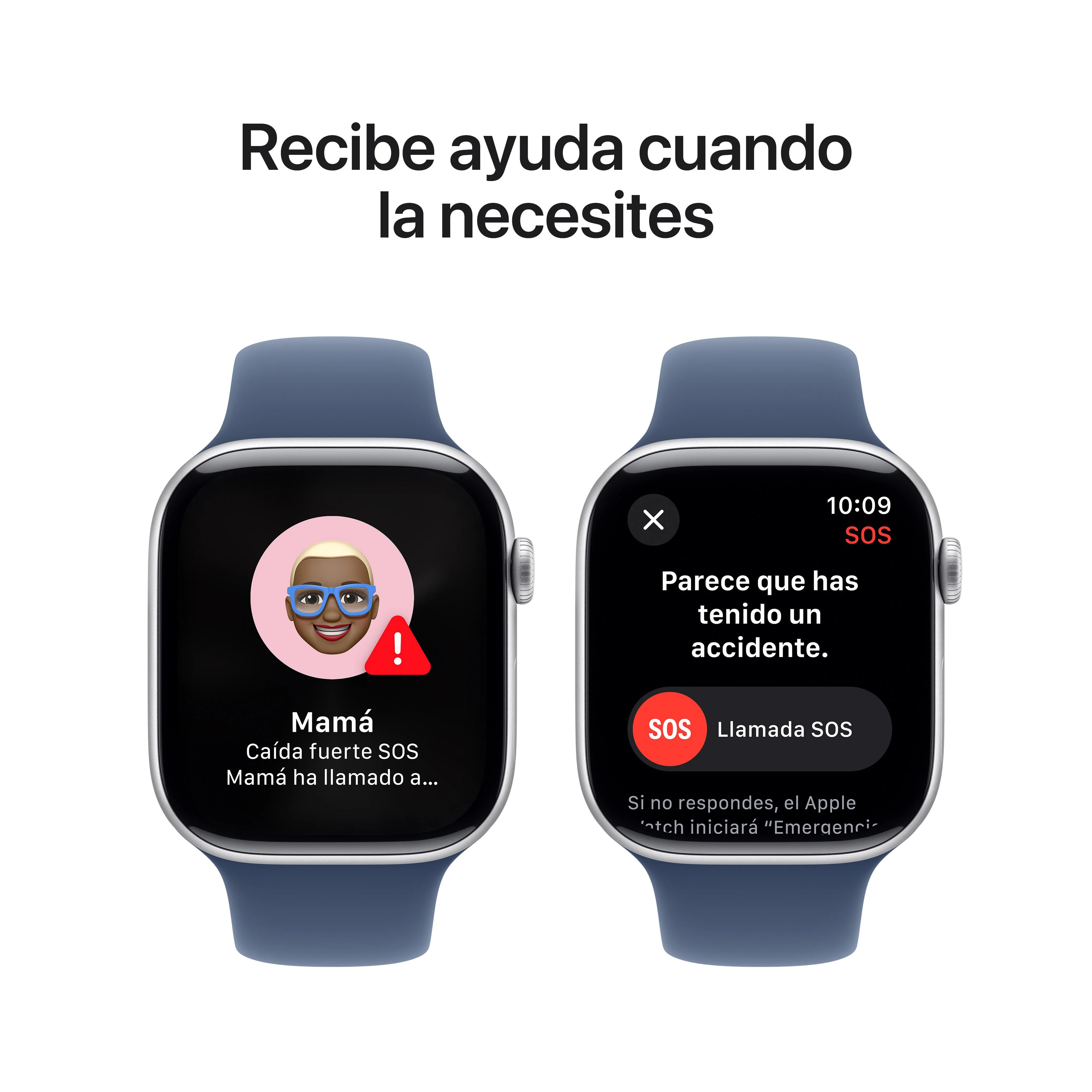 Apple Watch Series 10 (GPS + Cellular) - Caja de aluminio en plata de 46 mm - Correa deportiva azul denim - Talla M/L - Image 6