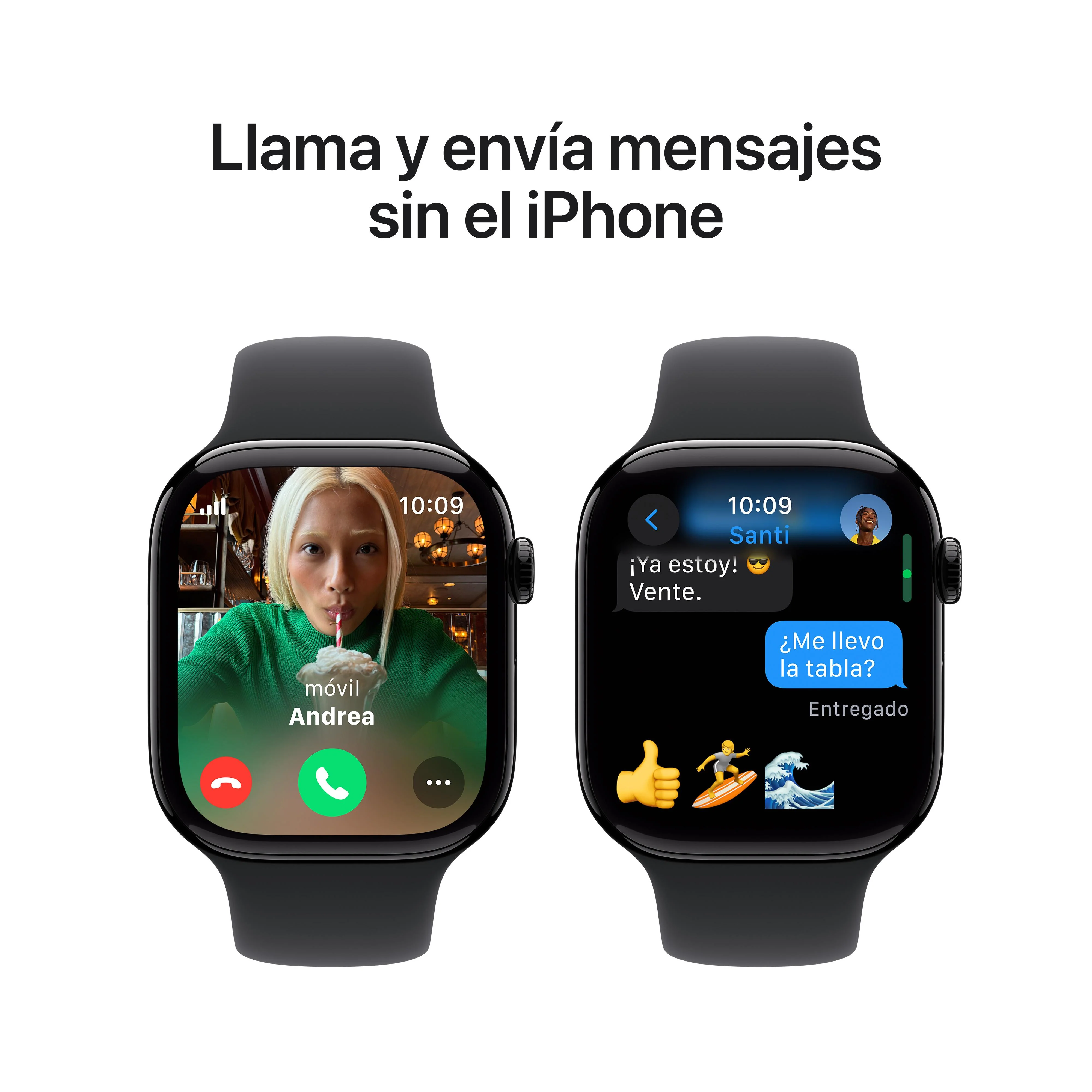 Apple Watch Series 10 (GPS + Cellular) - Caja de aluminio en negro azabache de 46 mm - Correa deportiva negra - Talla S/M - Image 7