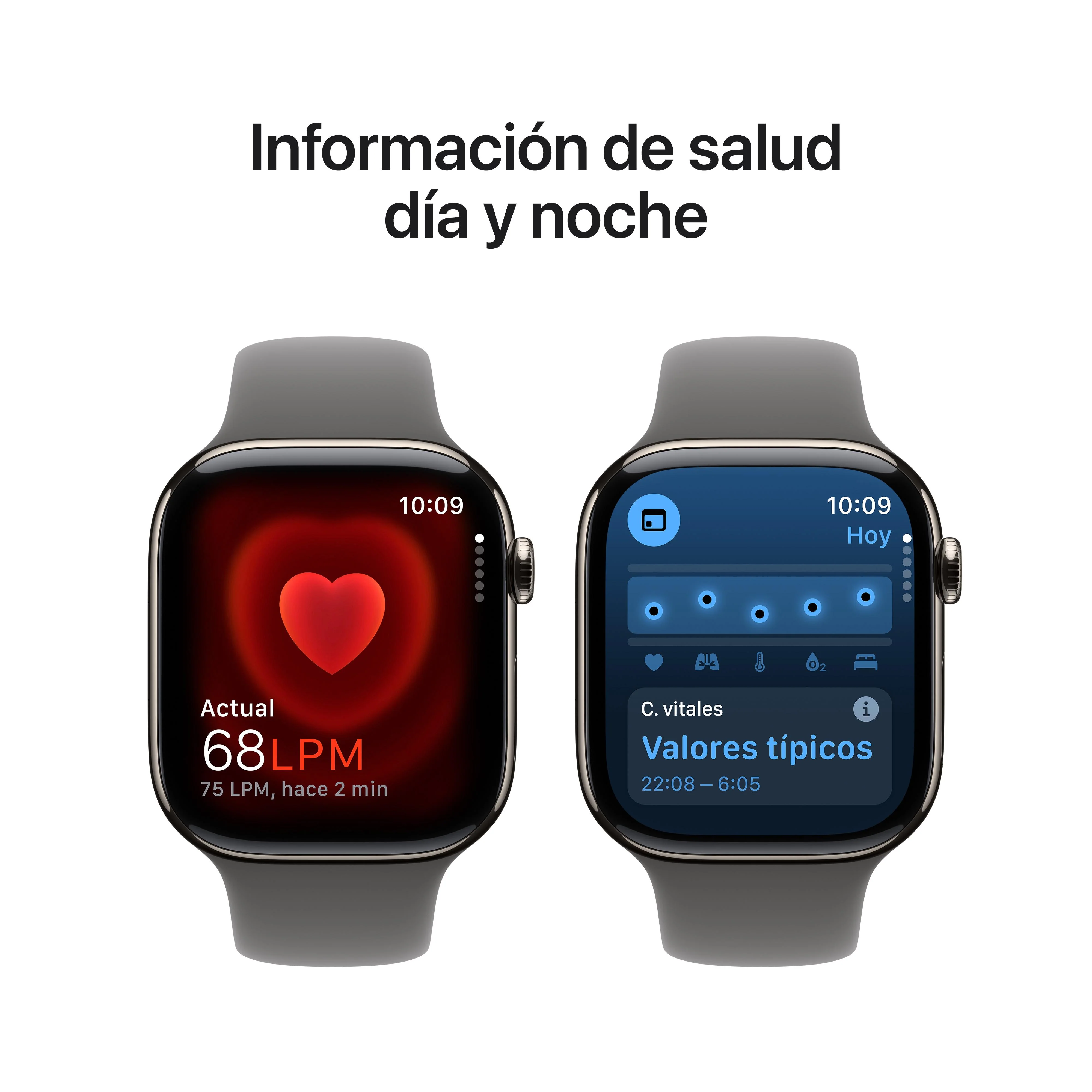 Apple Watch Series 10 (GPS + Cellular) - Caja de titanio natural de 46 mm - Correa deportiva gris piedra - Talla M/L - Image 5
