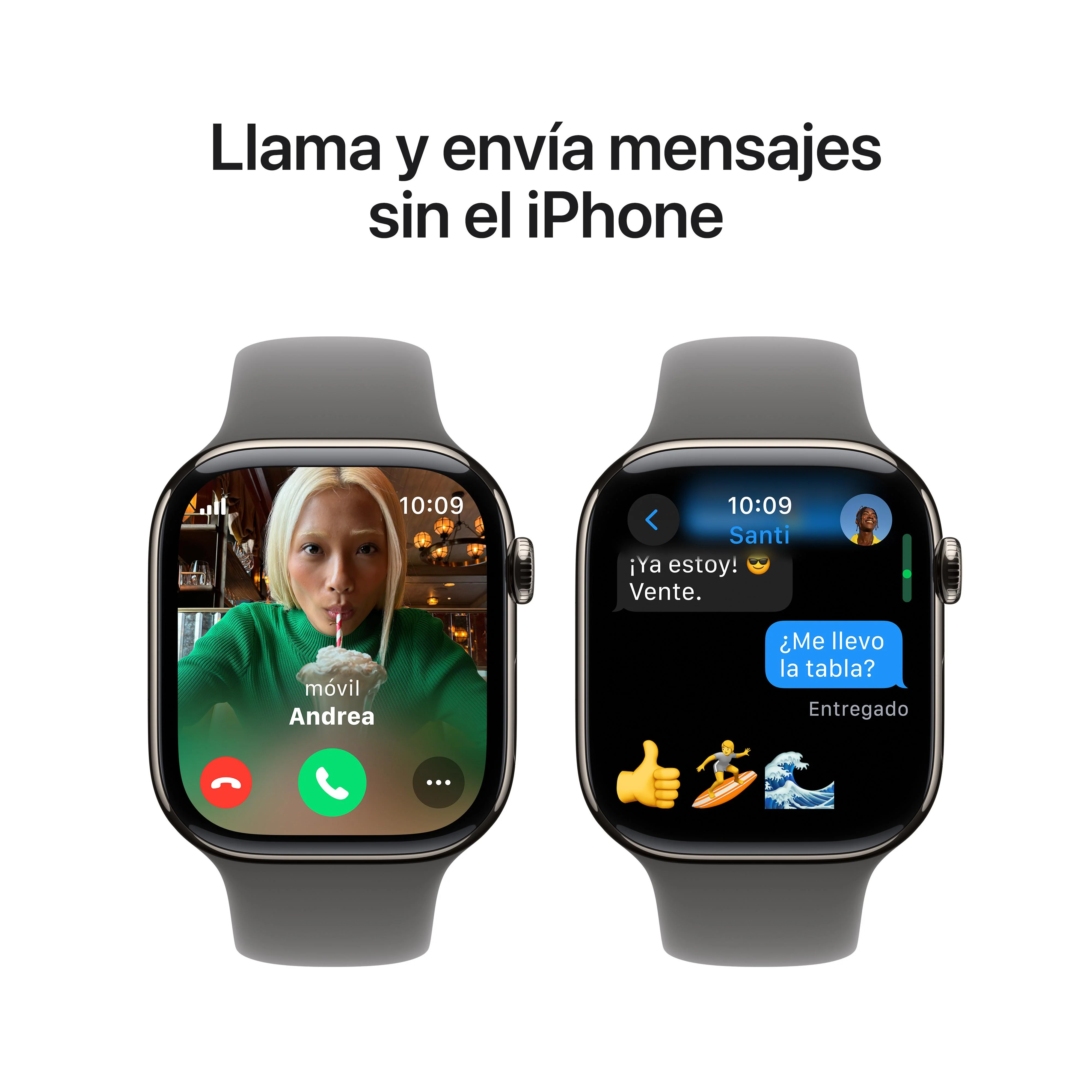 Apple Watch Series 10 (GPS + Cellular) - Caja de titanio natural de 46 mm - Correa deportiva gris piedra - Talla M/L - Image 7