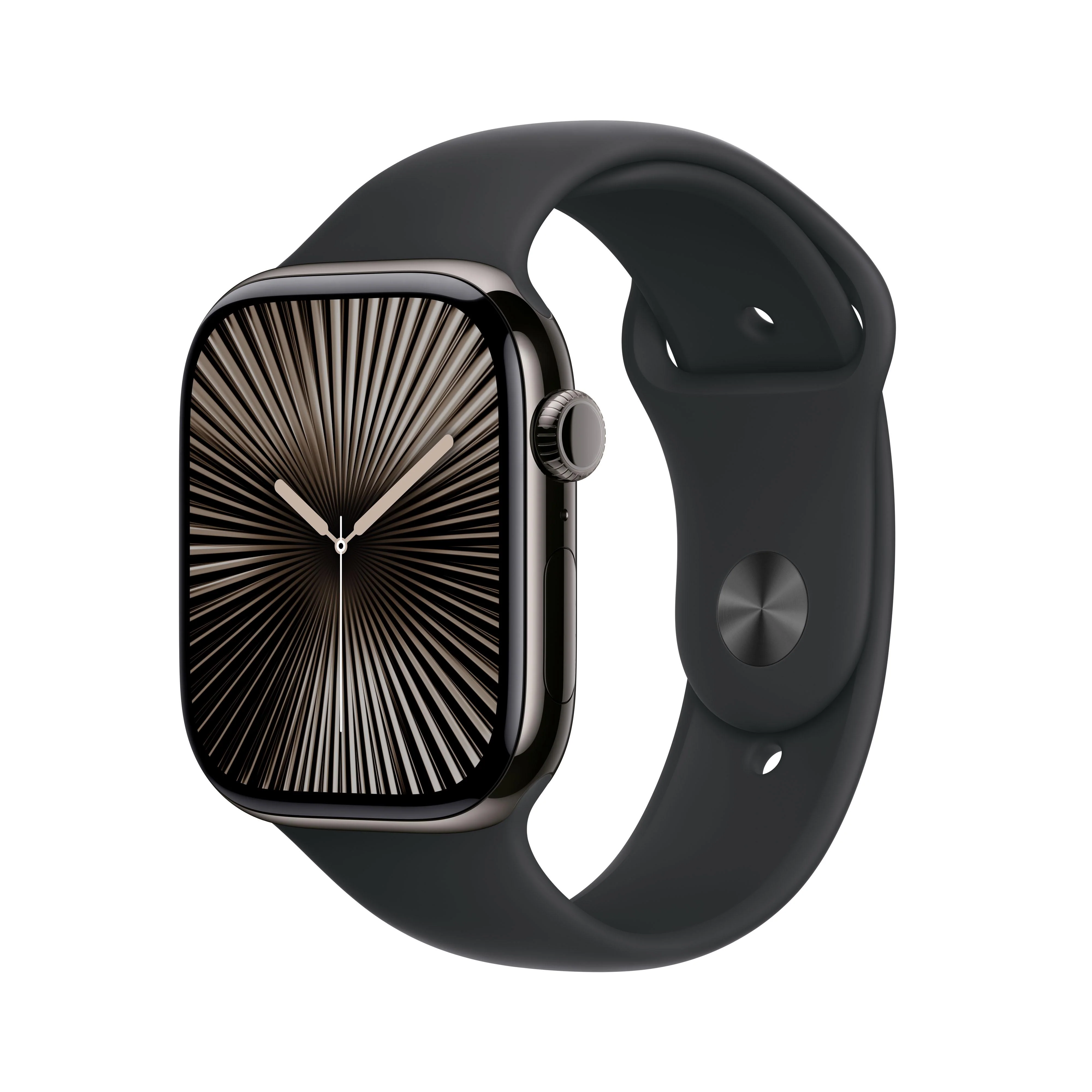 Apple Watch Series 10 (GPS + Cellular) - Caja de titanio color pizarra de 46 mm - Correa deportiva negra - Talla M/L