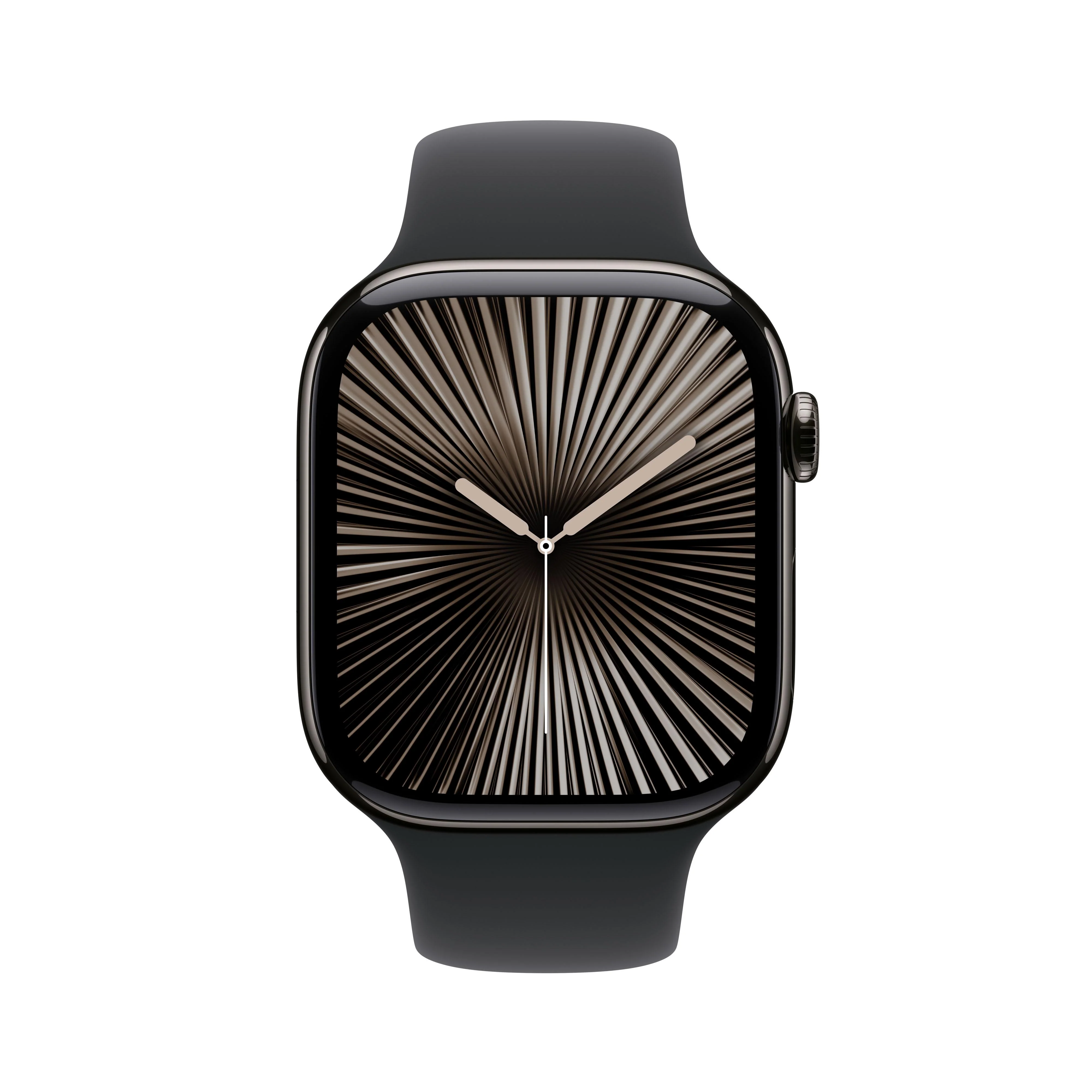 Apple Watch Series 10 (GPS + Cellular) - Caja de titanio color pizarra de 46 mm - Correa deportiva negra - Talla M/L - Image 2