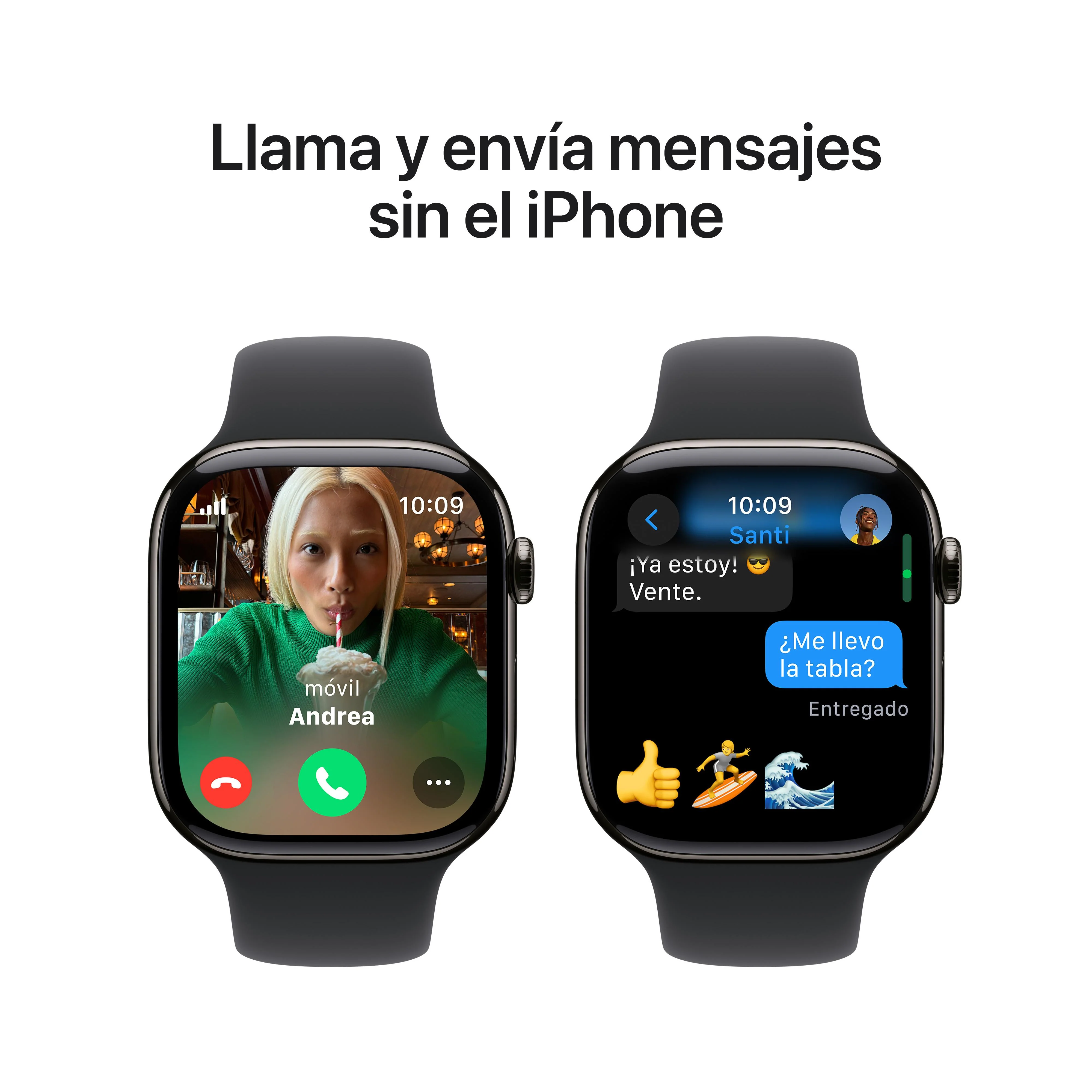 Apple Watch Series 10 (GPS + Cellular) - Caja de titanio color pizarra de 46 mm - Correa deportiva negra - Talla M/L - Image 7