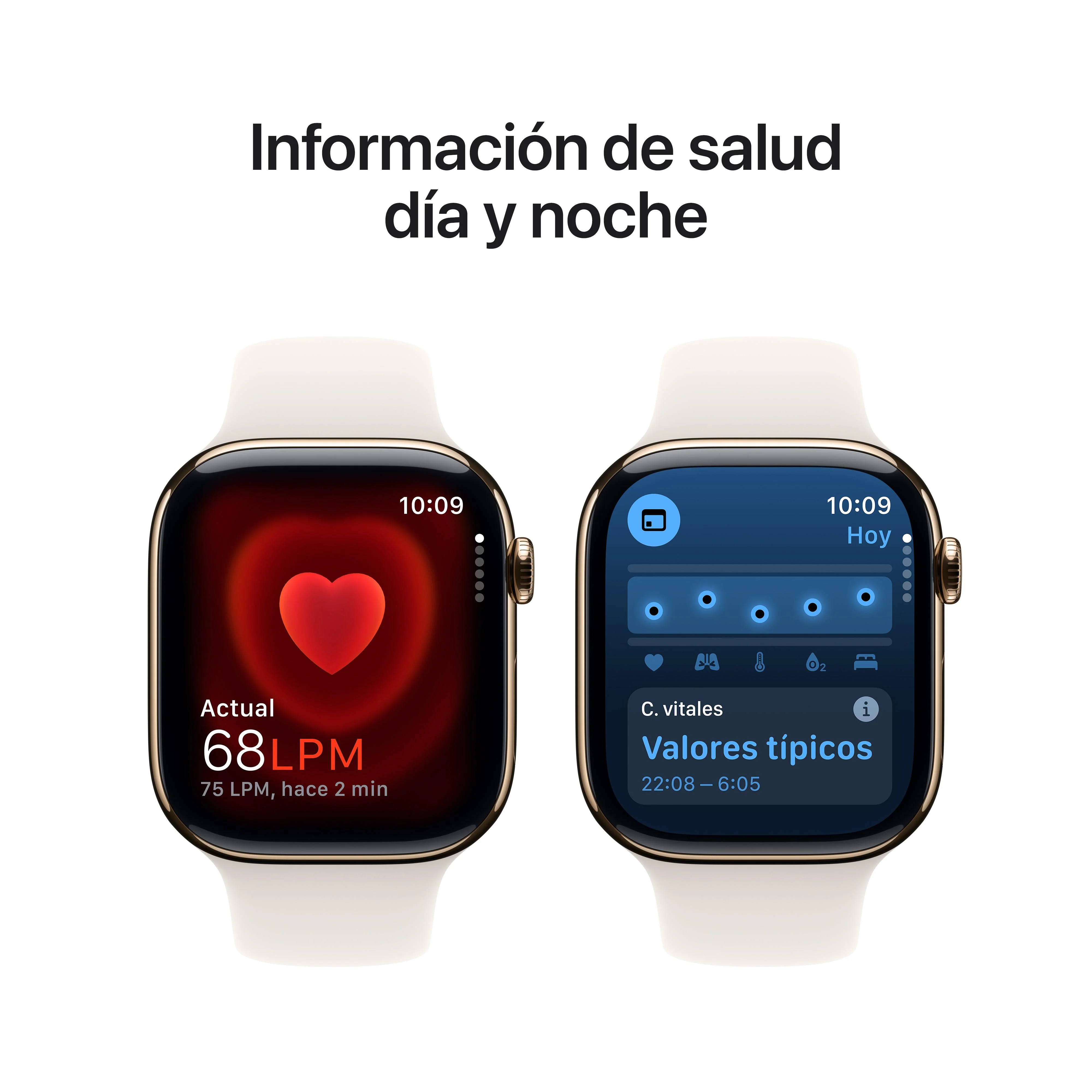 Apple Watch Series 10 (GPS + Cellular) - Caja de titanio en oro de 46 mm - Correa deportiva blanco estrella - Talla M/L - Image 5