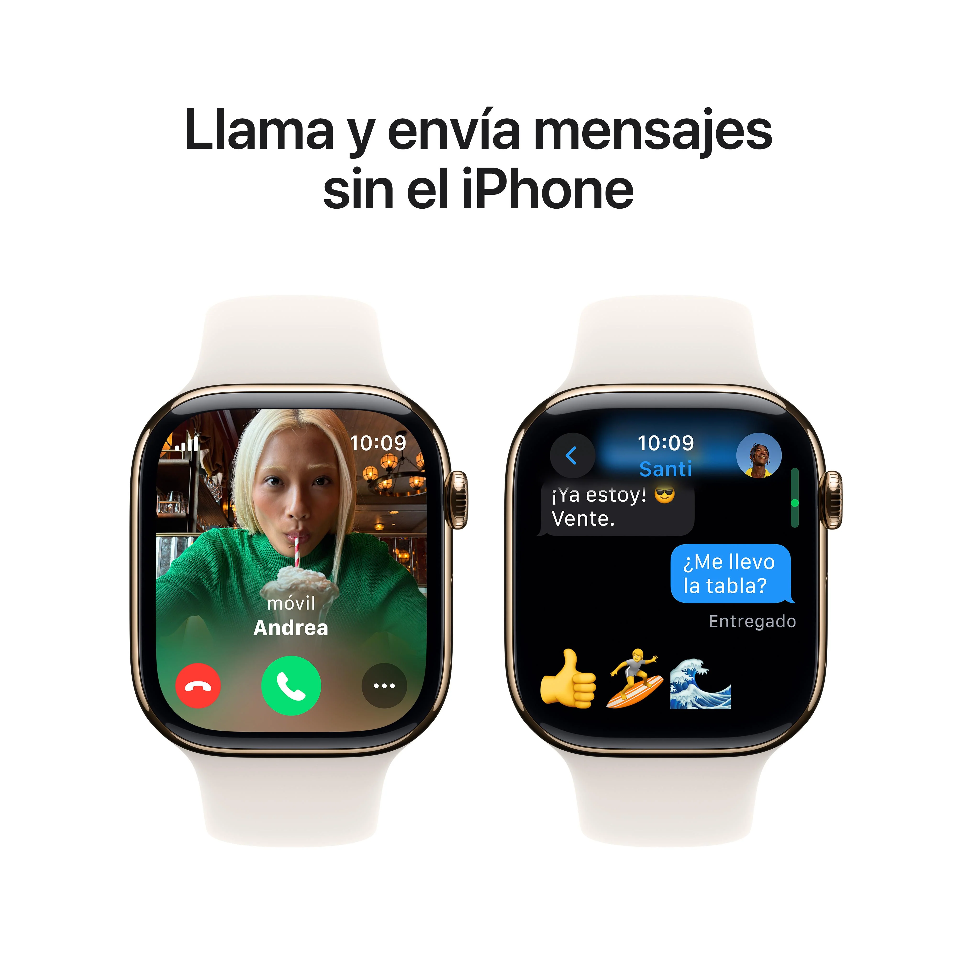 Apple Watch Series 10 (GPS + Cellular) - Caja de titanio en oro de 46 mm - Correa deportiva blanco estrella - Talla M/L - Image 7