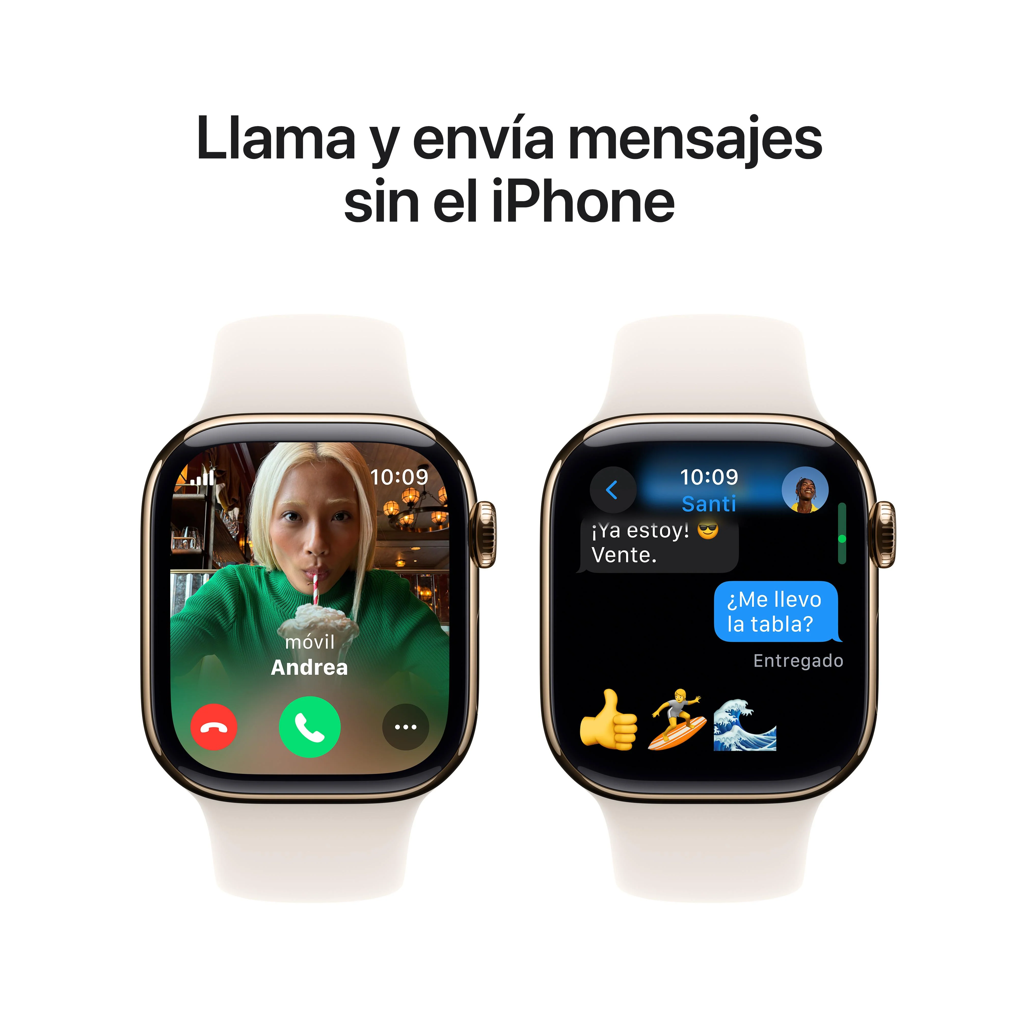 Apple Watch Series 10 (GPS + Cellular) - Caja de titanio en oro de 42 mm - Correa deportiva blanco estrella - Talla S/M - Image 7