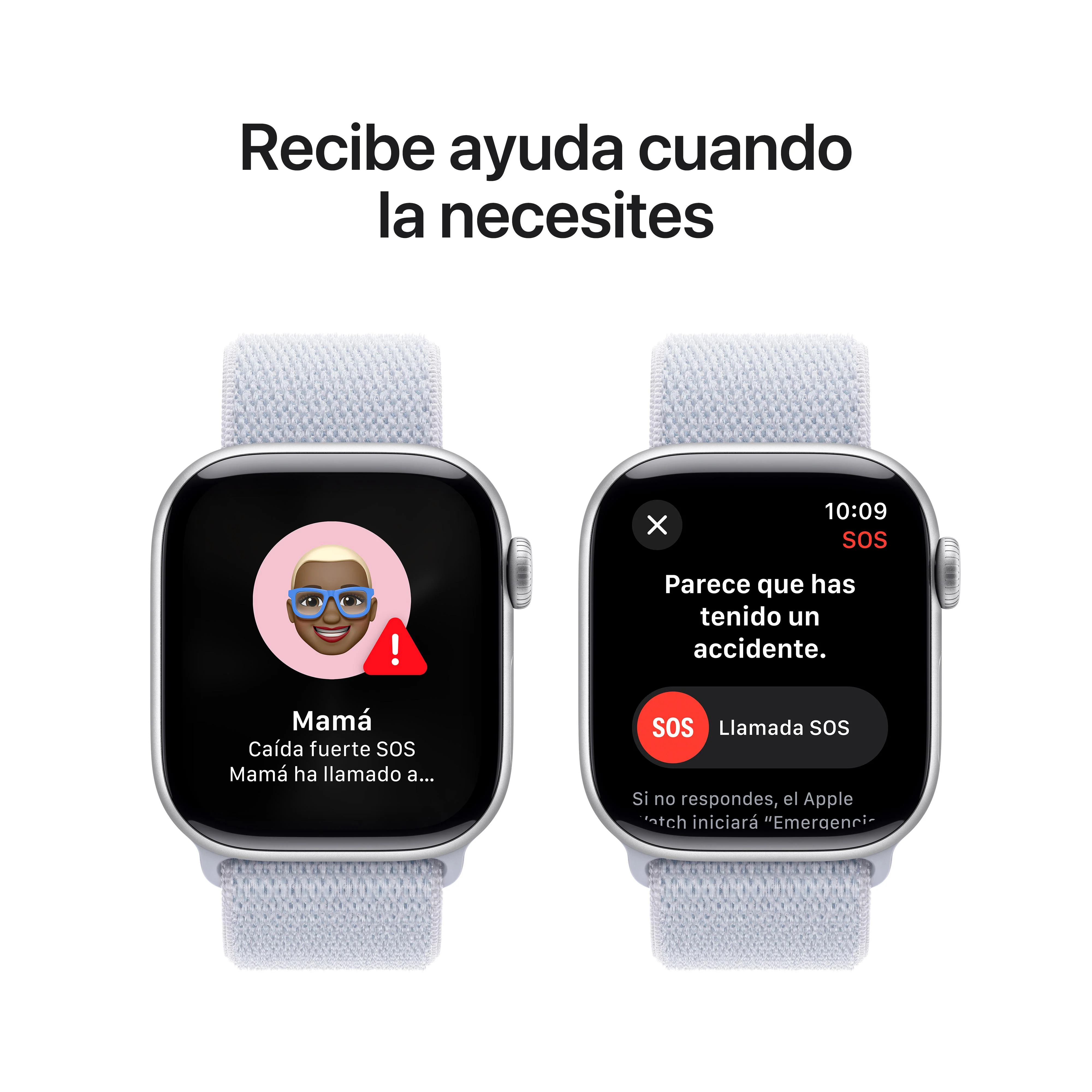Apple Watch Series 10 (GPS + Cellular) - Caja de aluminio en plata de 42 mm - Correa Loop deportiva azul nube - Image 6