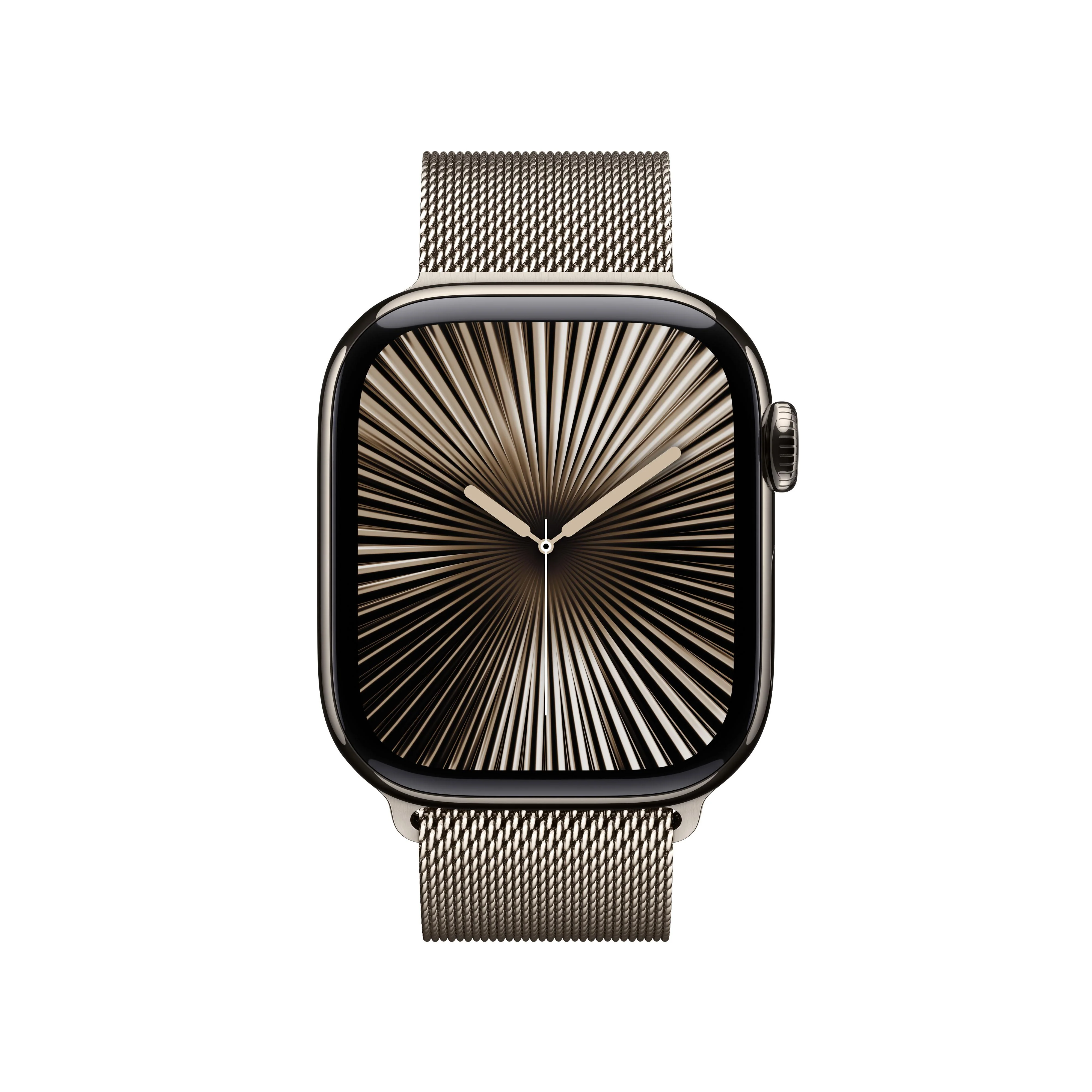 Apple Watch Series 10 (GPS + Cellular) - Caja de titanio natural de 46 mm - Pulsera Milanese Loop en color natural (talla S/M) - Image 2