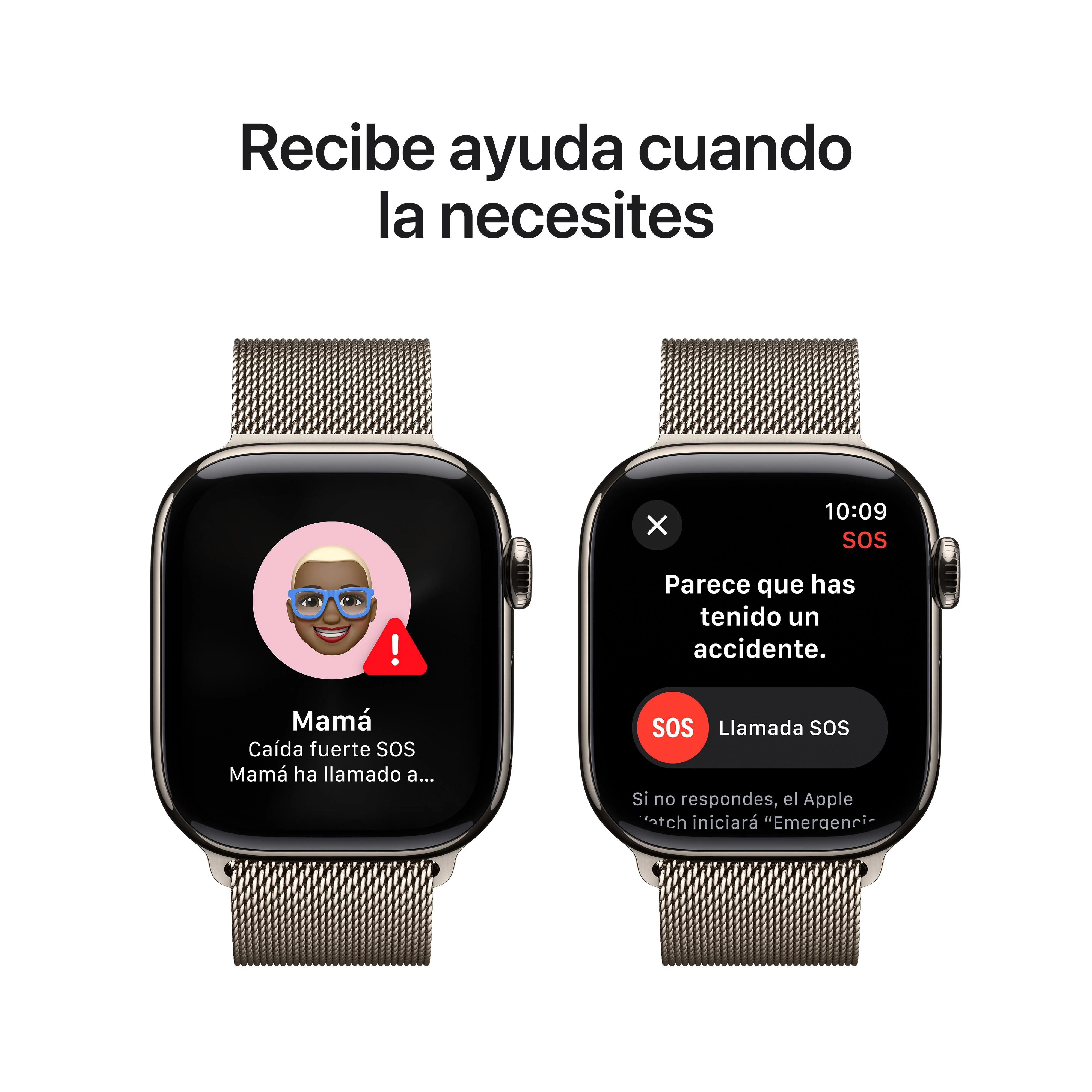 Apple Watch Series 10 (GPS + Cellular) - Caja de titanio natural de 42 mm - Pulsera Milanese Loop en  color natural - Image 6