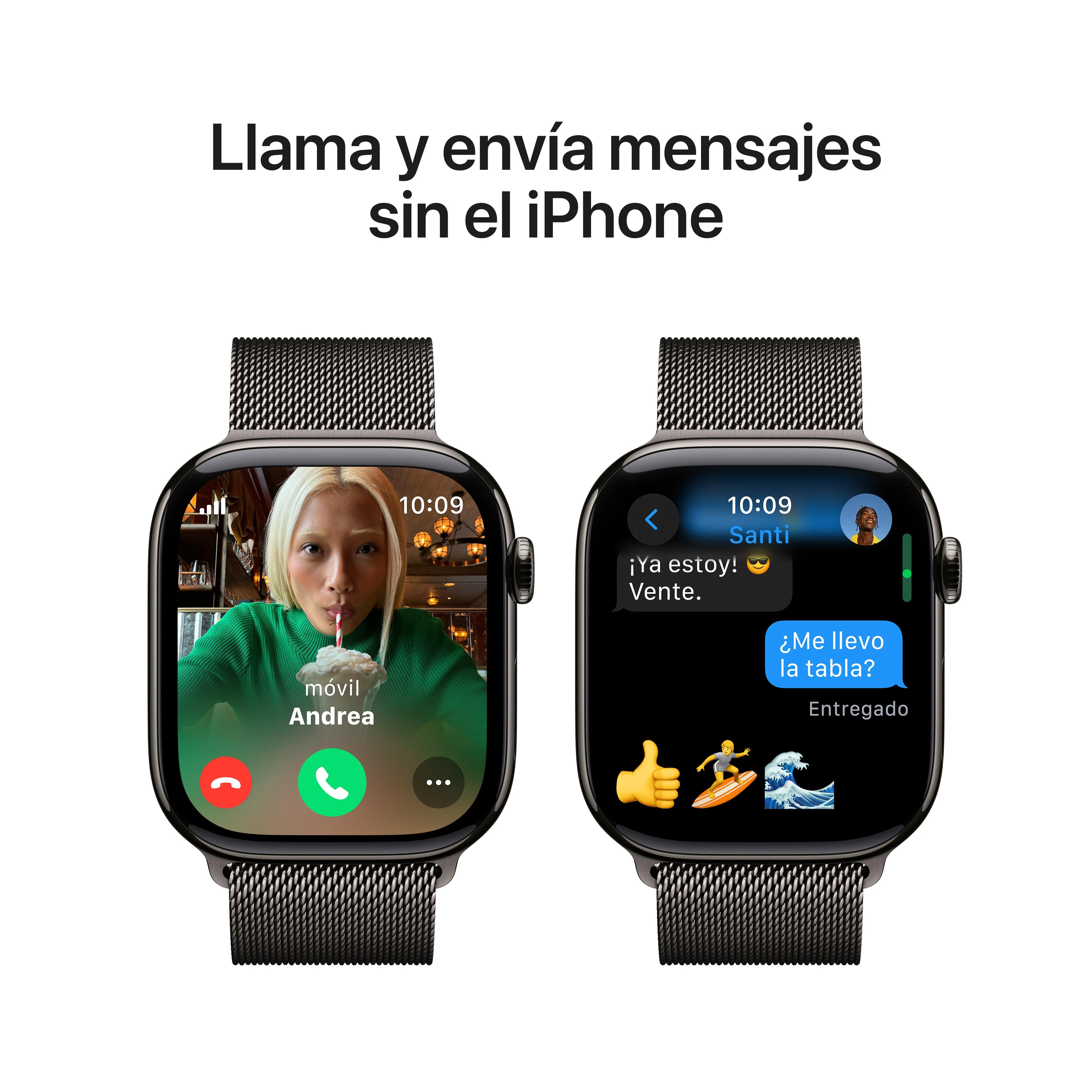 Apple Watch Series 10 (GPS + Cellular) - Caja de titanio en color pizarra de 46 mm - Pulsera Milanese Loop en color pizarra (talla M/L) - Image 7