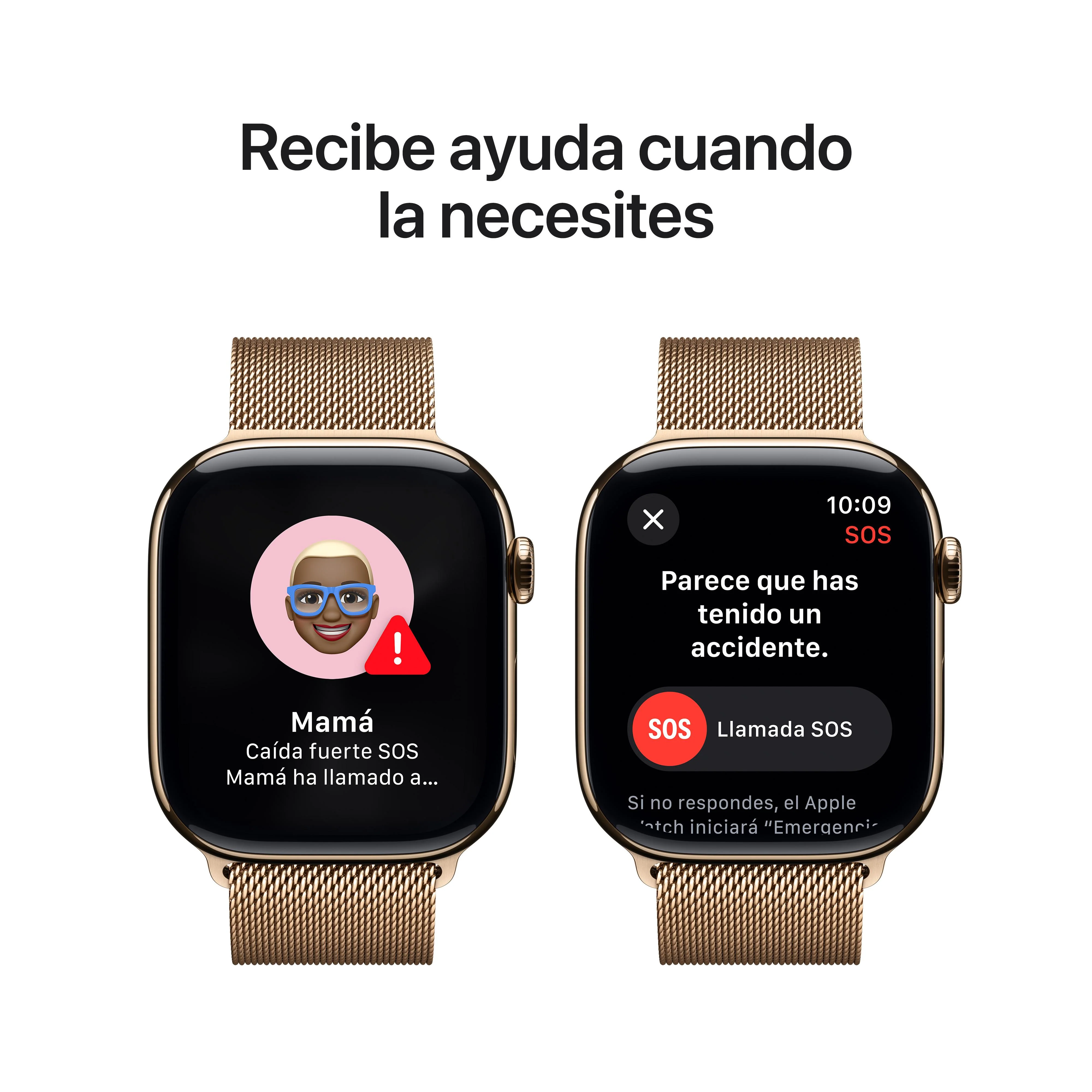 Apple Watch Series 10 (GPS + Cellular) - Caja de titanio en oro de 46 mm - Pulsera Milanese Loop en oro (talla M/L) - Image 6